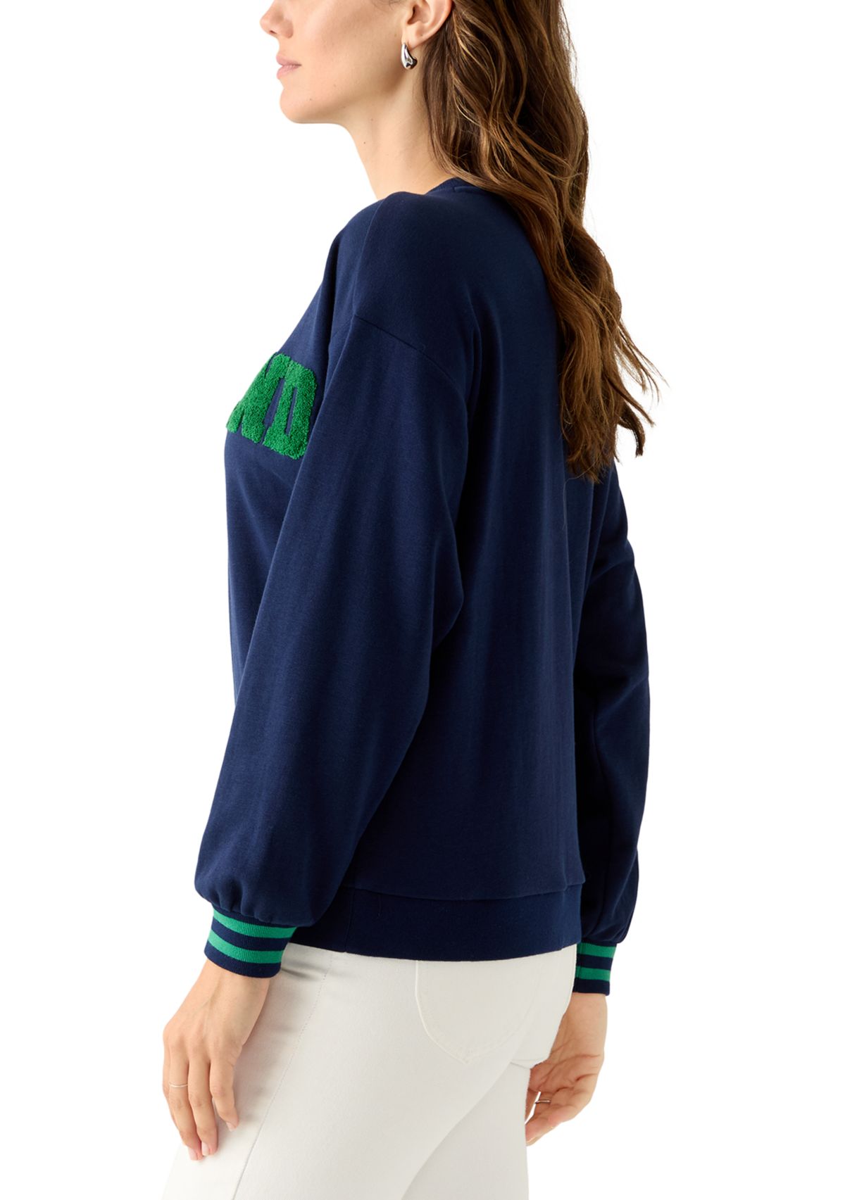 Womens Long Sleeve Patch Sweeper Pullover