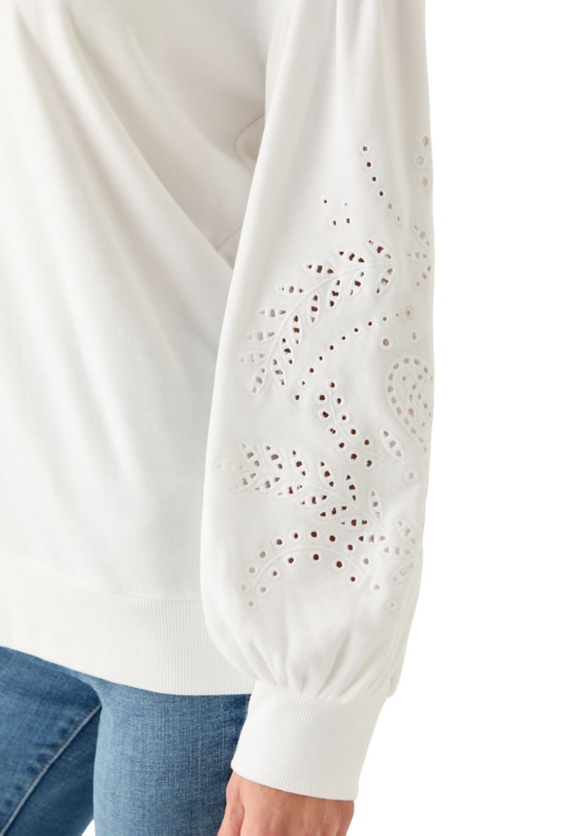 Womens Eyelet Sleeve Sweater