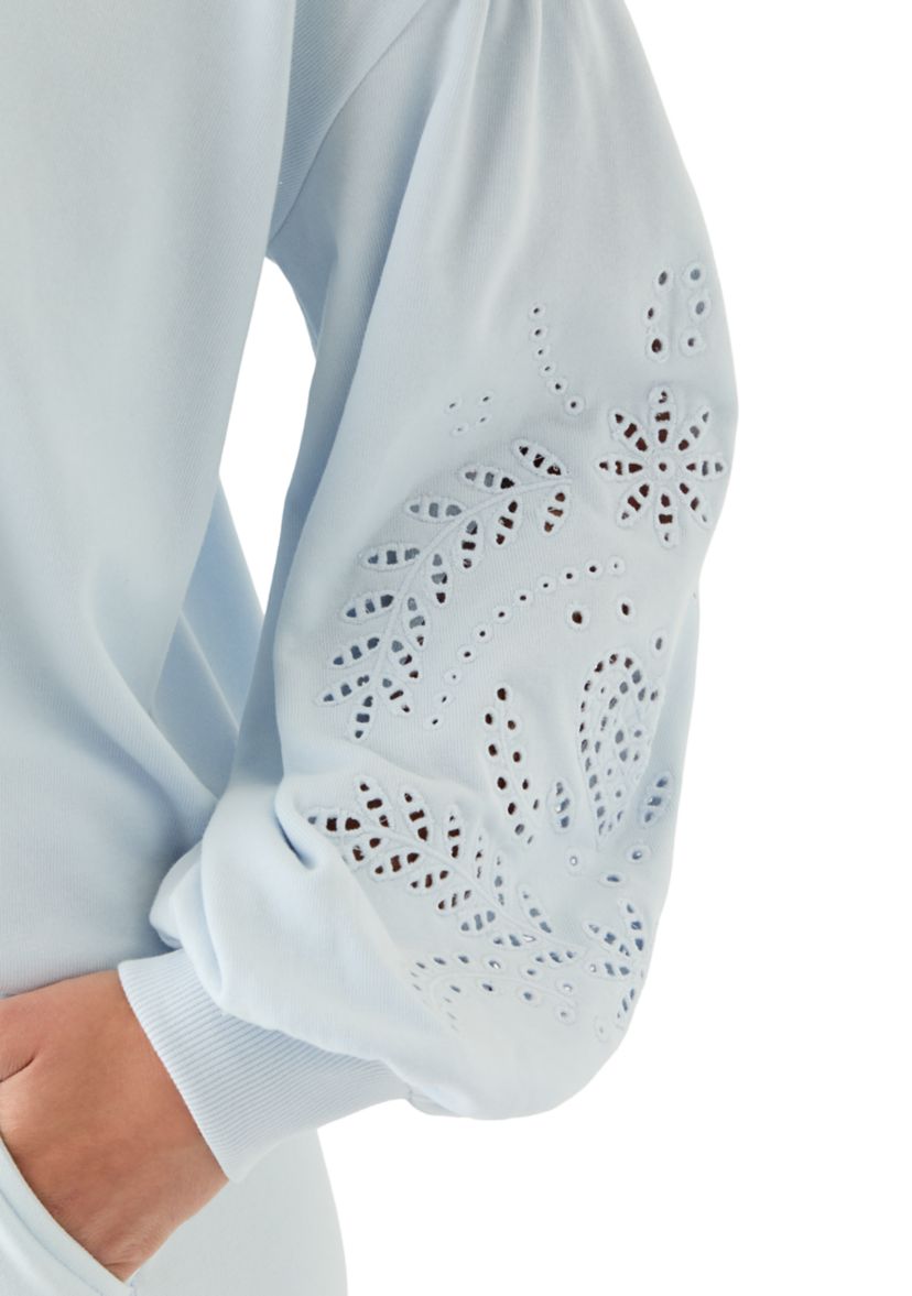 Womens Eyelet Sleeve Sweater