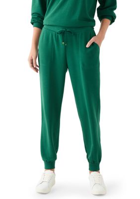 Crown & Ivy Women's Terry Jogger Pants, Green, XL