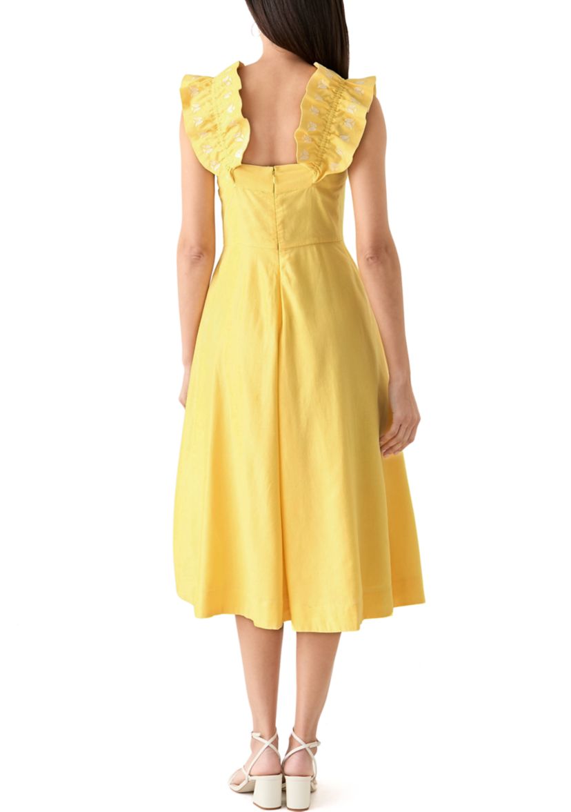 Crown & Ivy Women's Sleeveless Embroidered Ruffle Dress | Belk