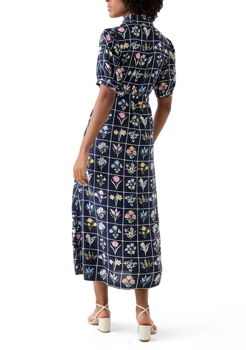 Womens Short Sleeve Belted Shirtdress 