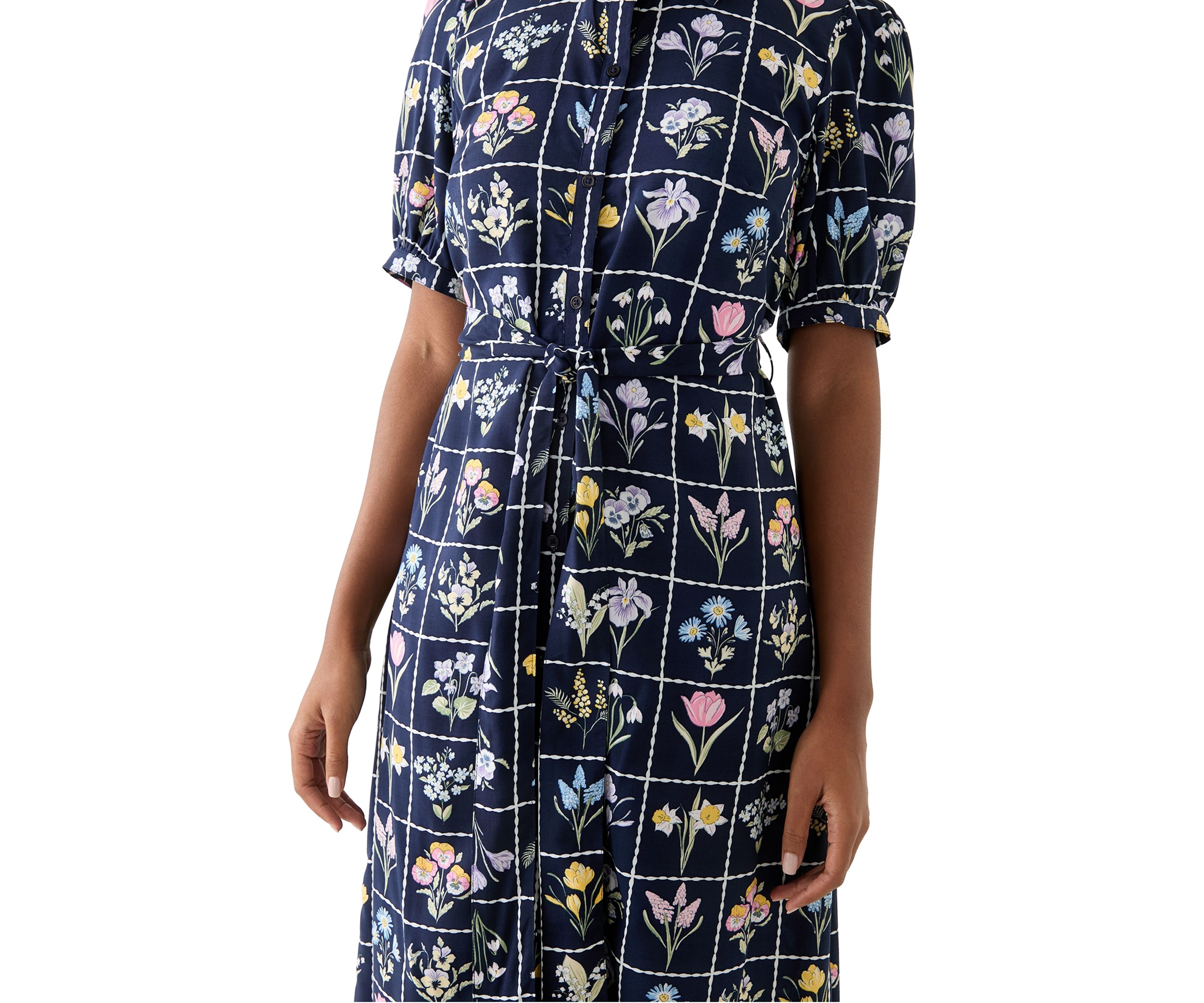 Womens Short Sleeve Belted Shirtdress 