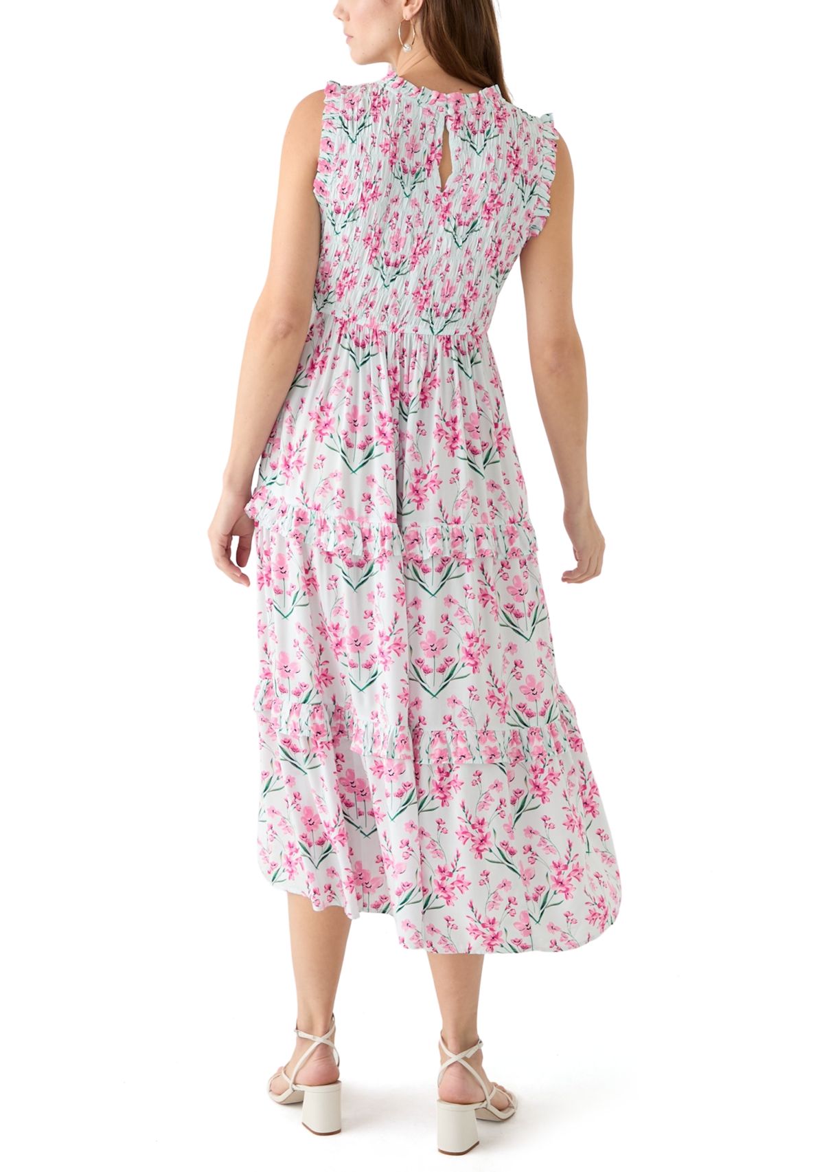 Womens Sleeveless Midi Smock Dress