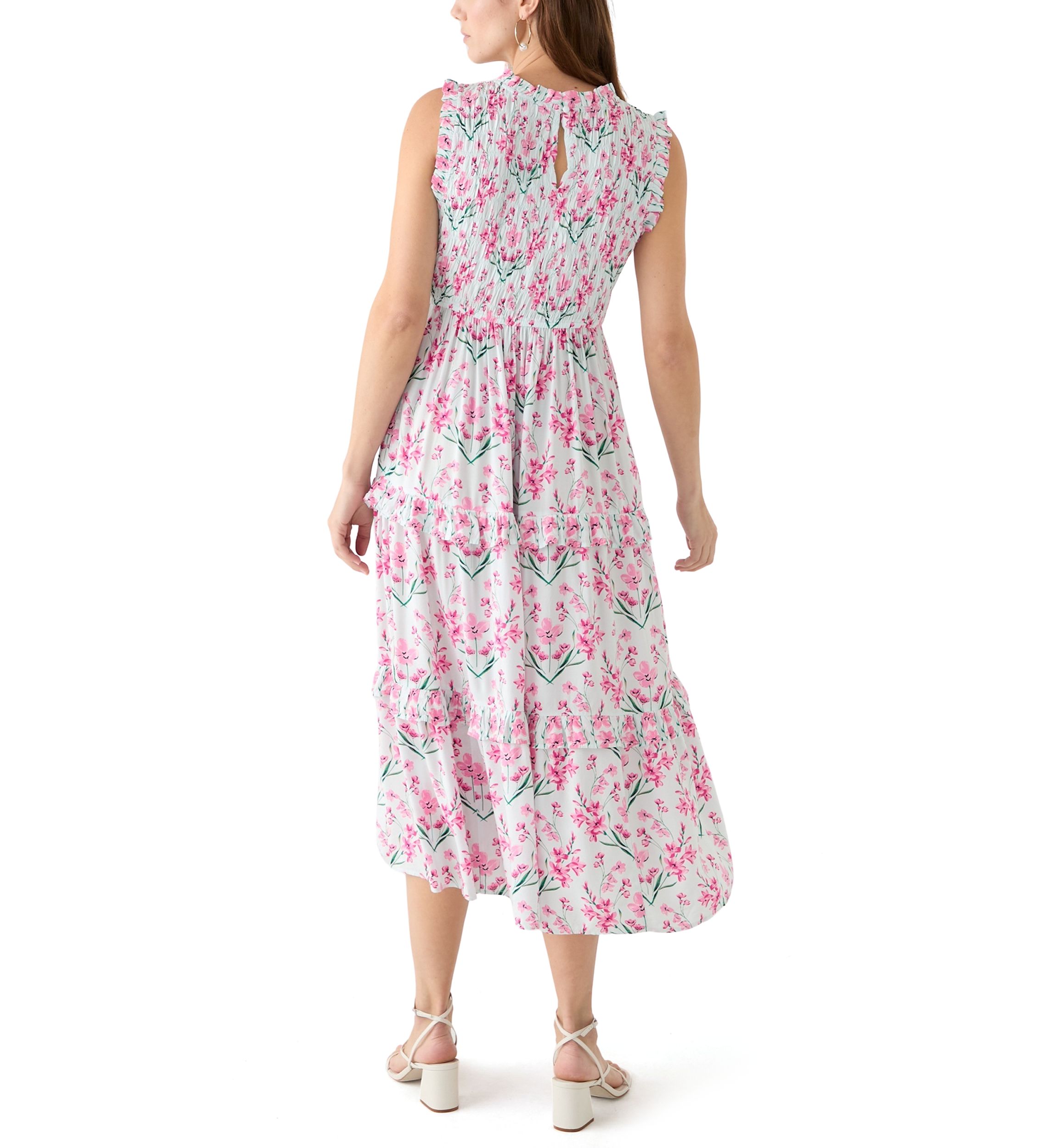 Womens Sleeveless Midi Smock Dress