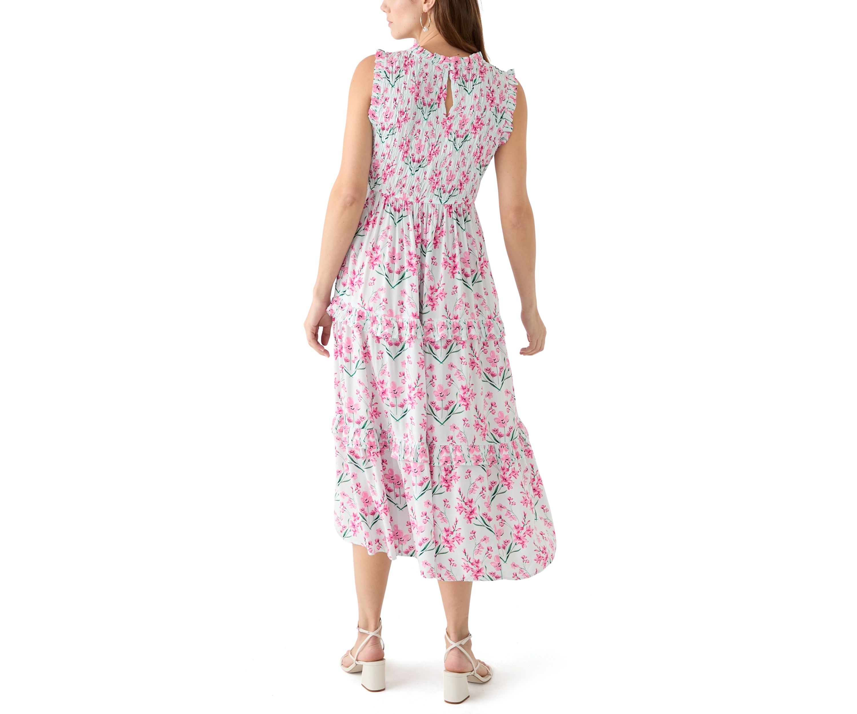 Womens Sleeveless Midi Smock Dress
