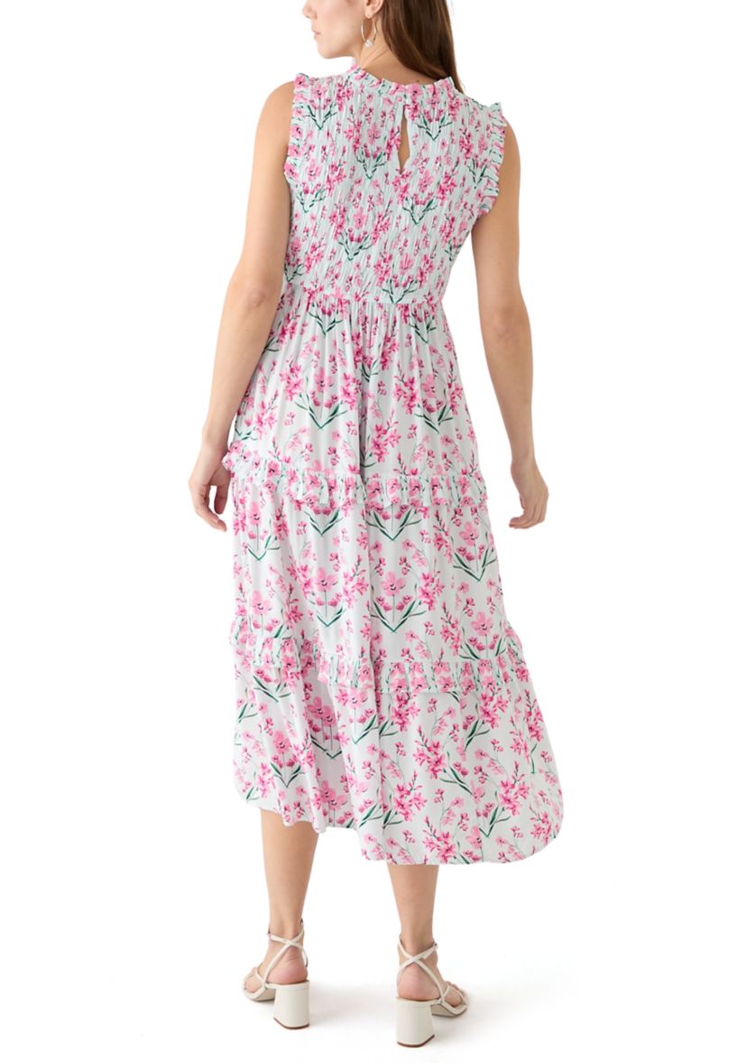 Womens Sleeveless Midi Smock Dress