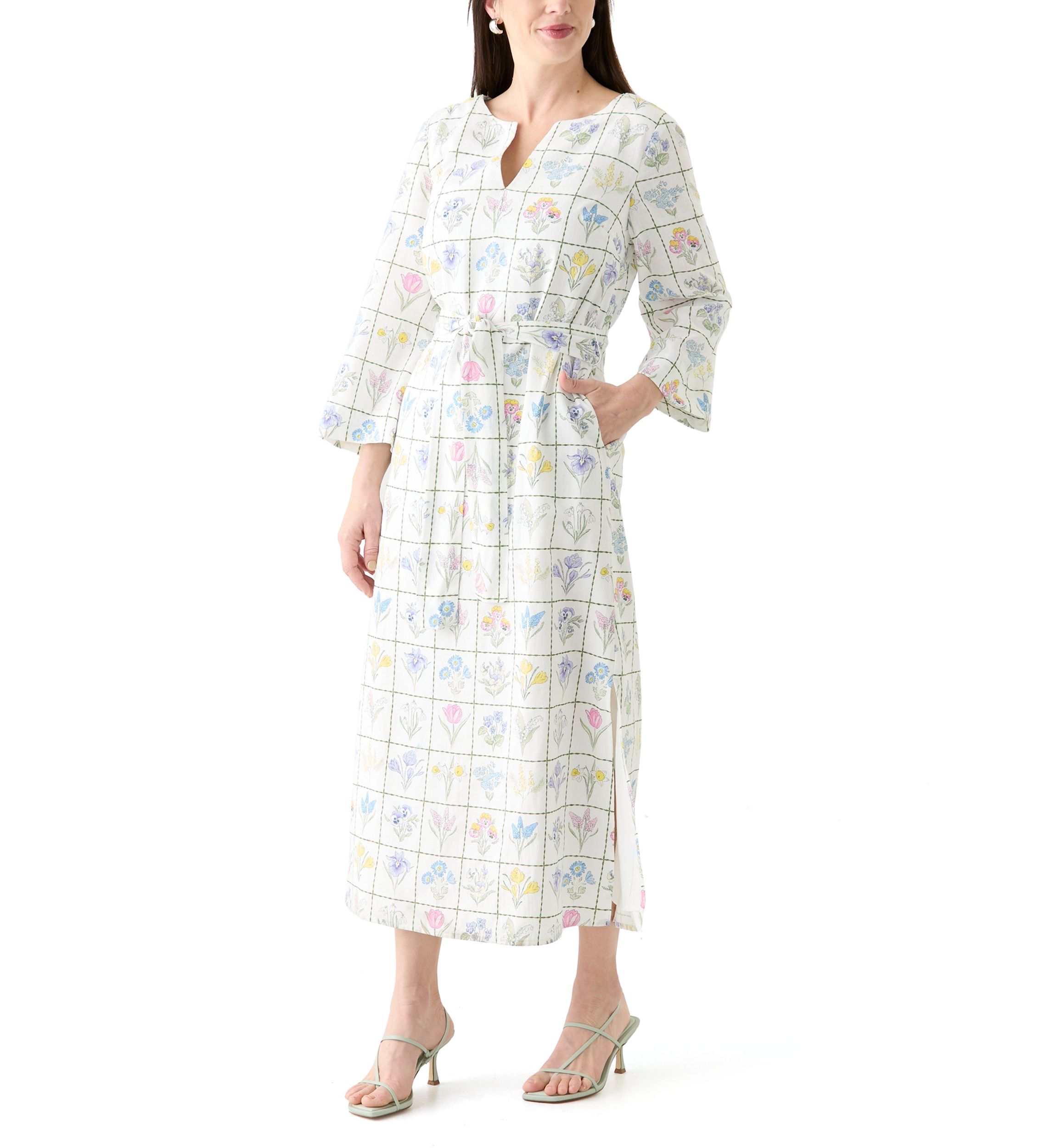 Womens Printed Kaftan Maxi Dress