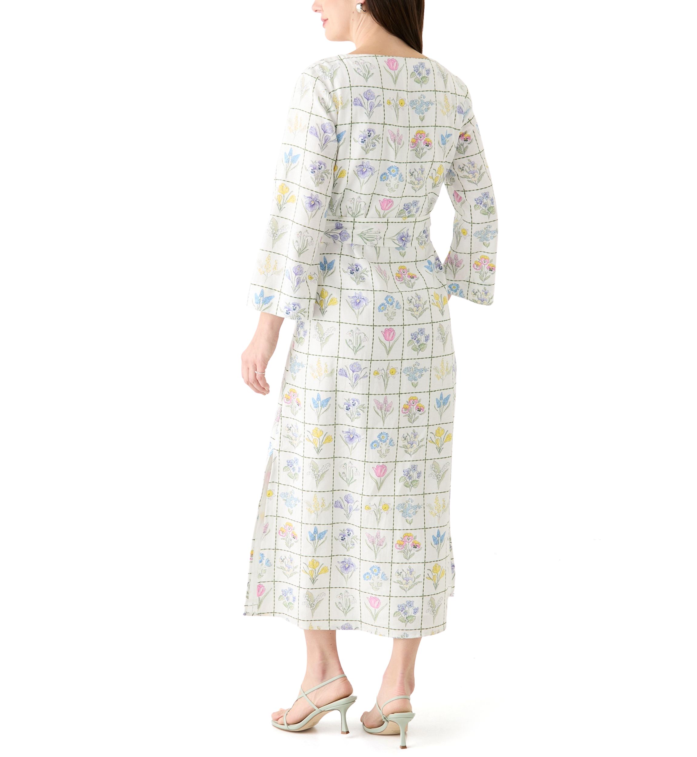Womens Printed Kaftan Maxi Dress