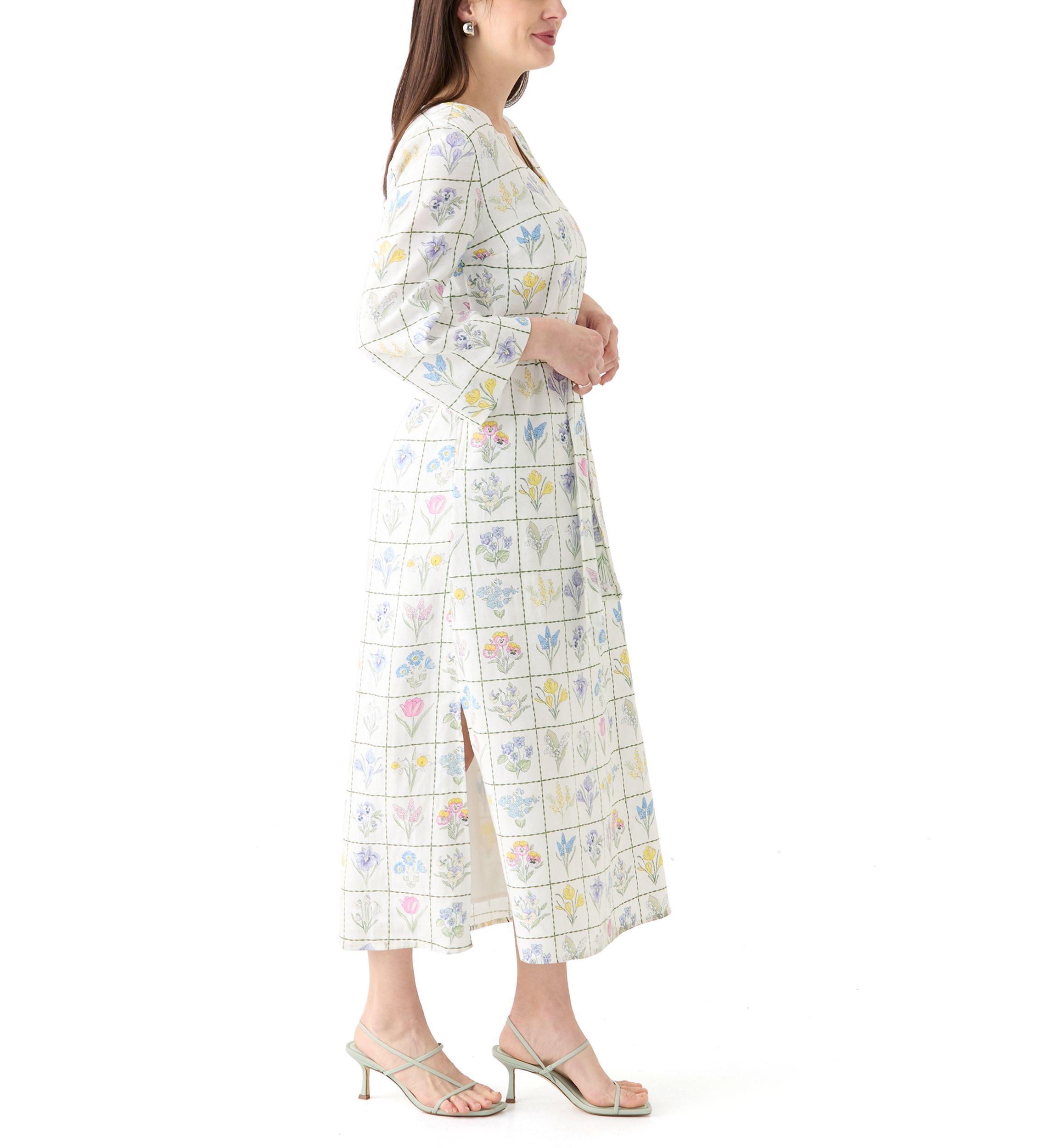 Womens Printed Kaftan Maxi Dress