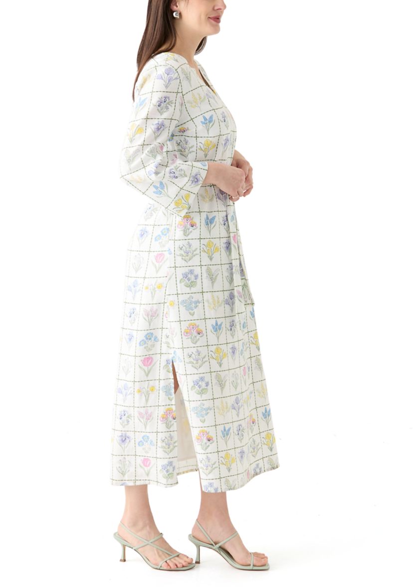 Womens Printed Kaftan Maxi Dress