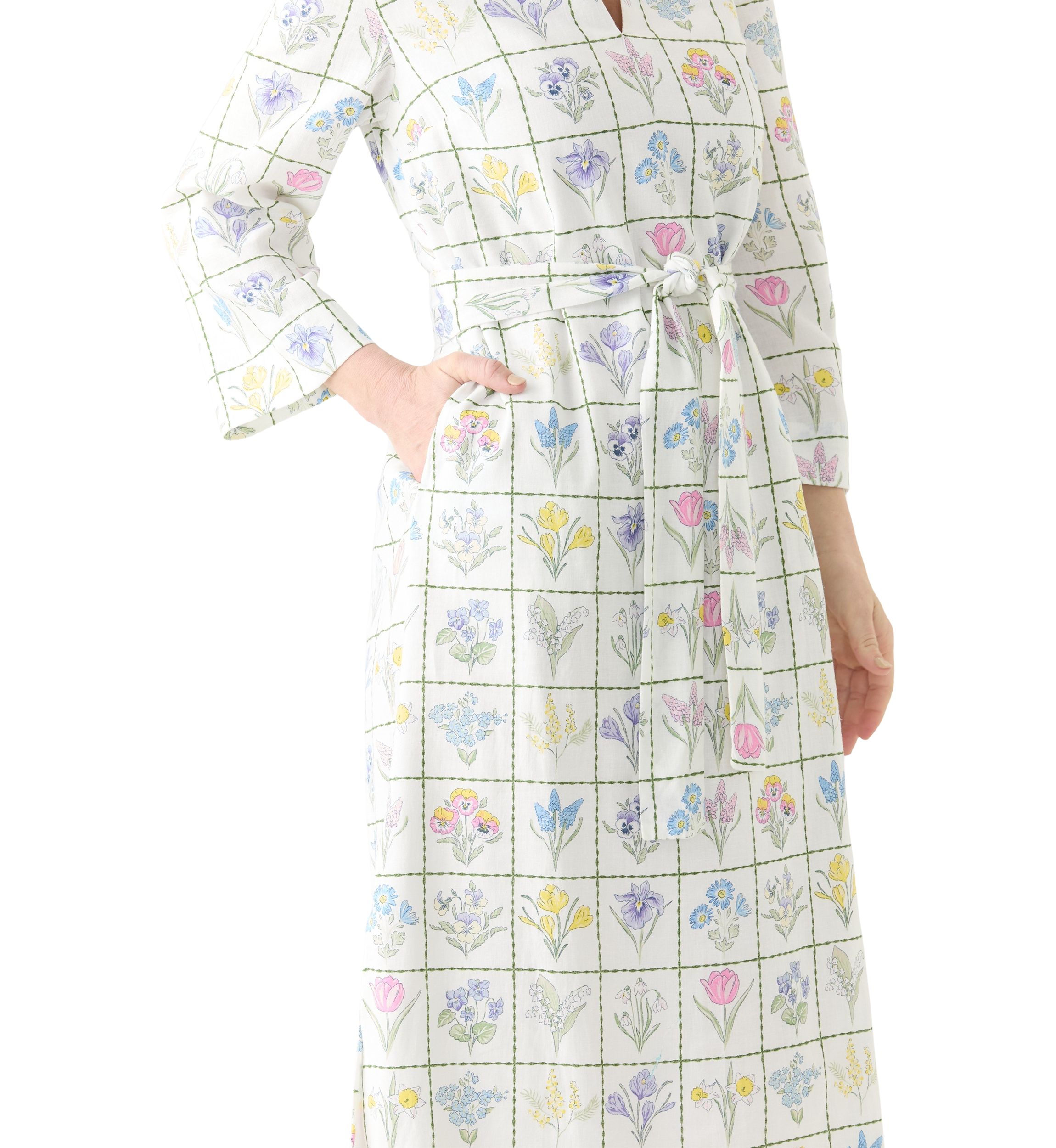 Womens Printed Kaftan Maxi Dress