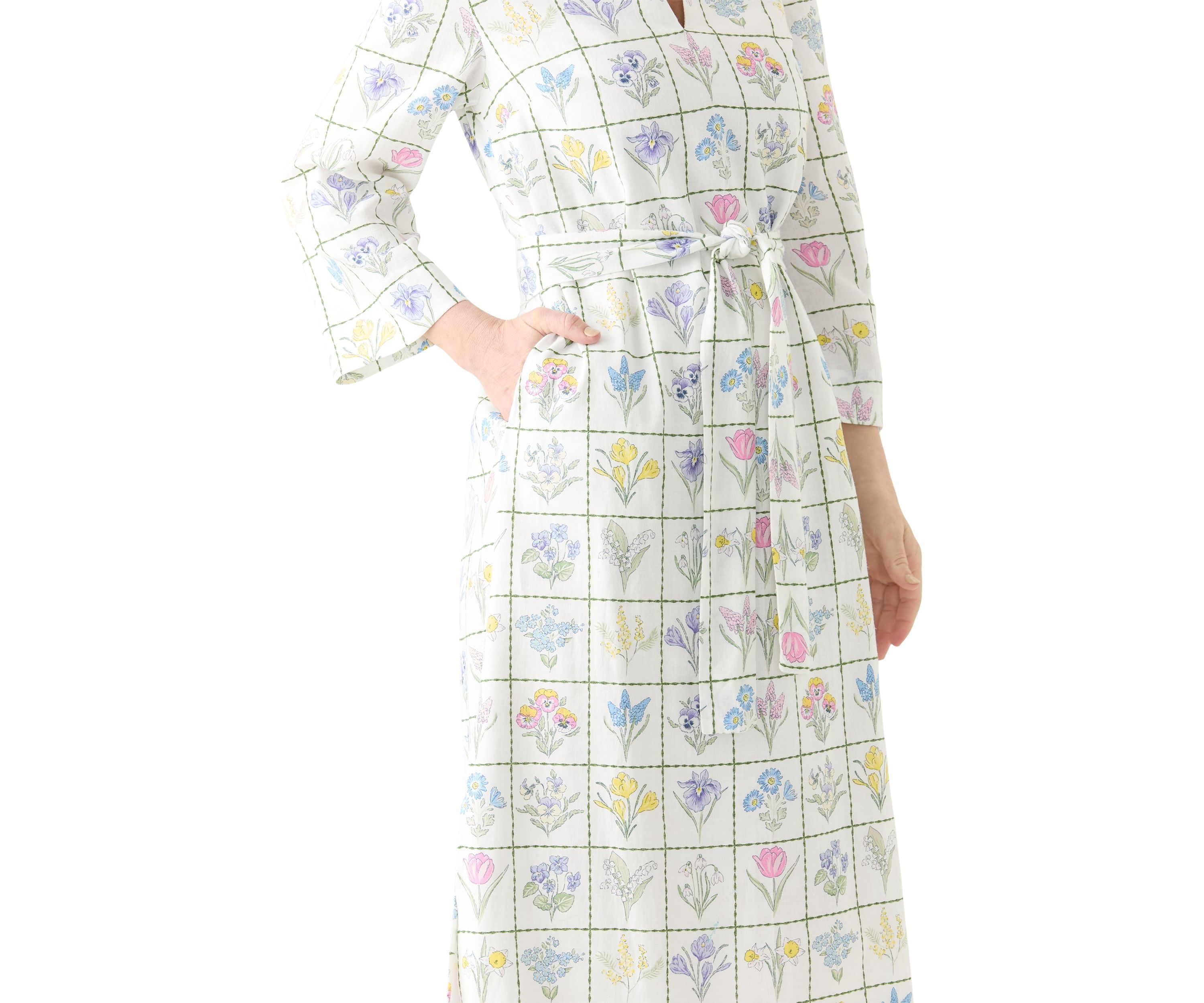 Womens Printed Kaftan Maxi Dress