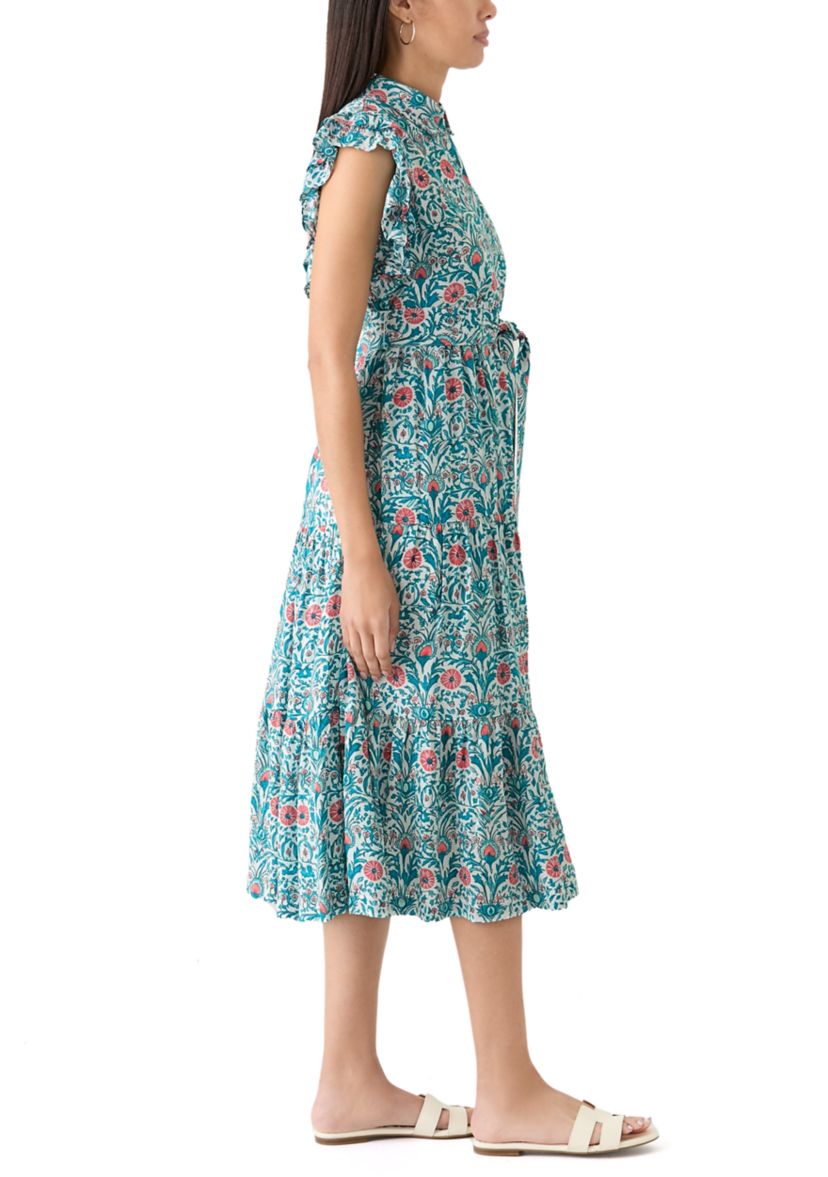 Womens Flutter Sleeve Floral Dress