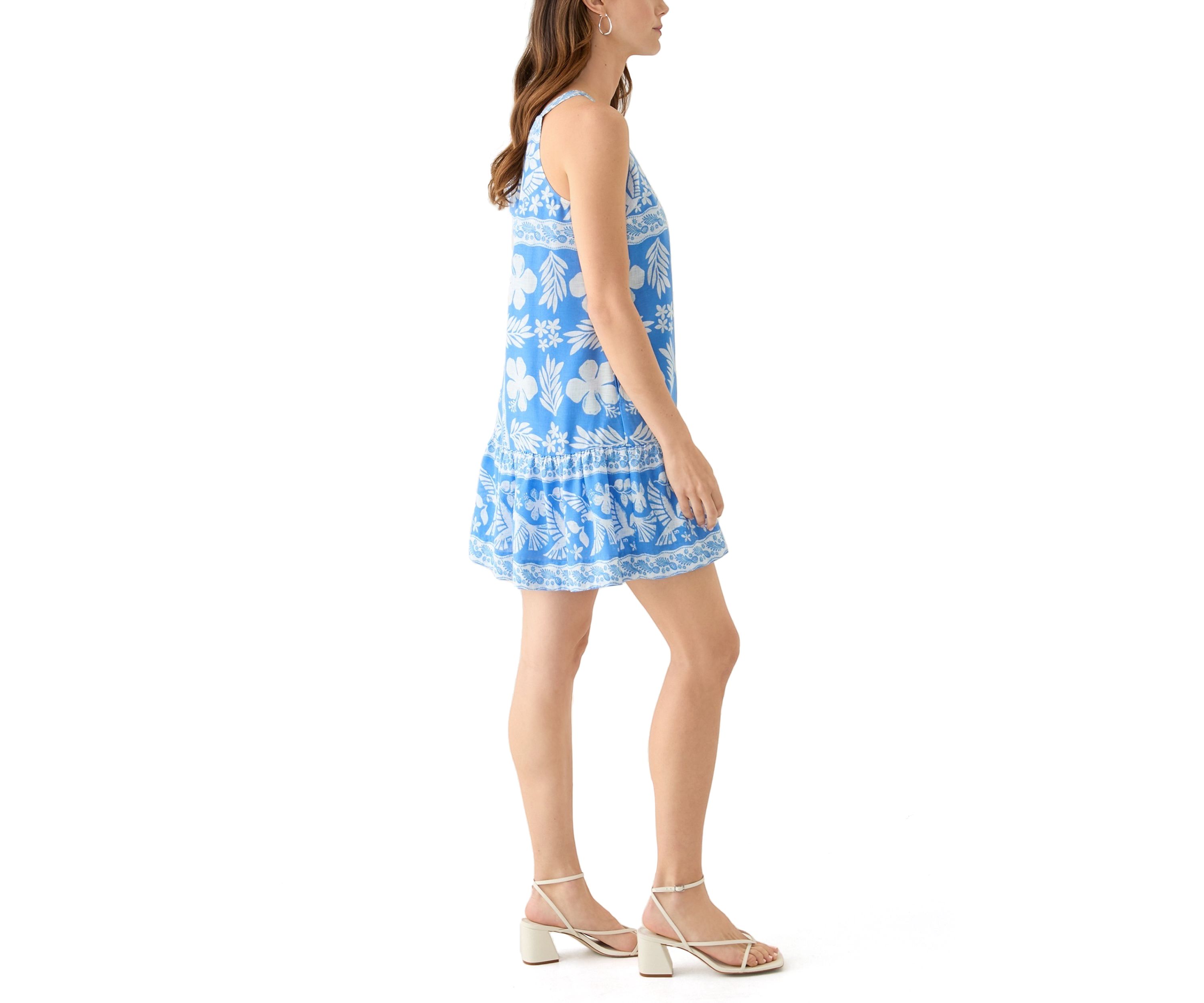 Womens Sleeveless Printed Mini Dress