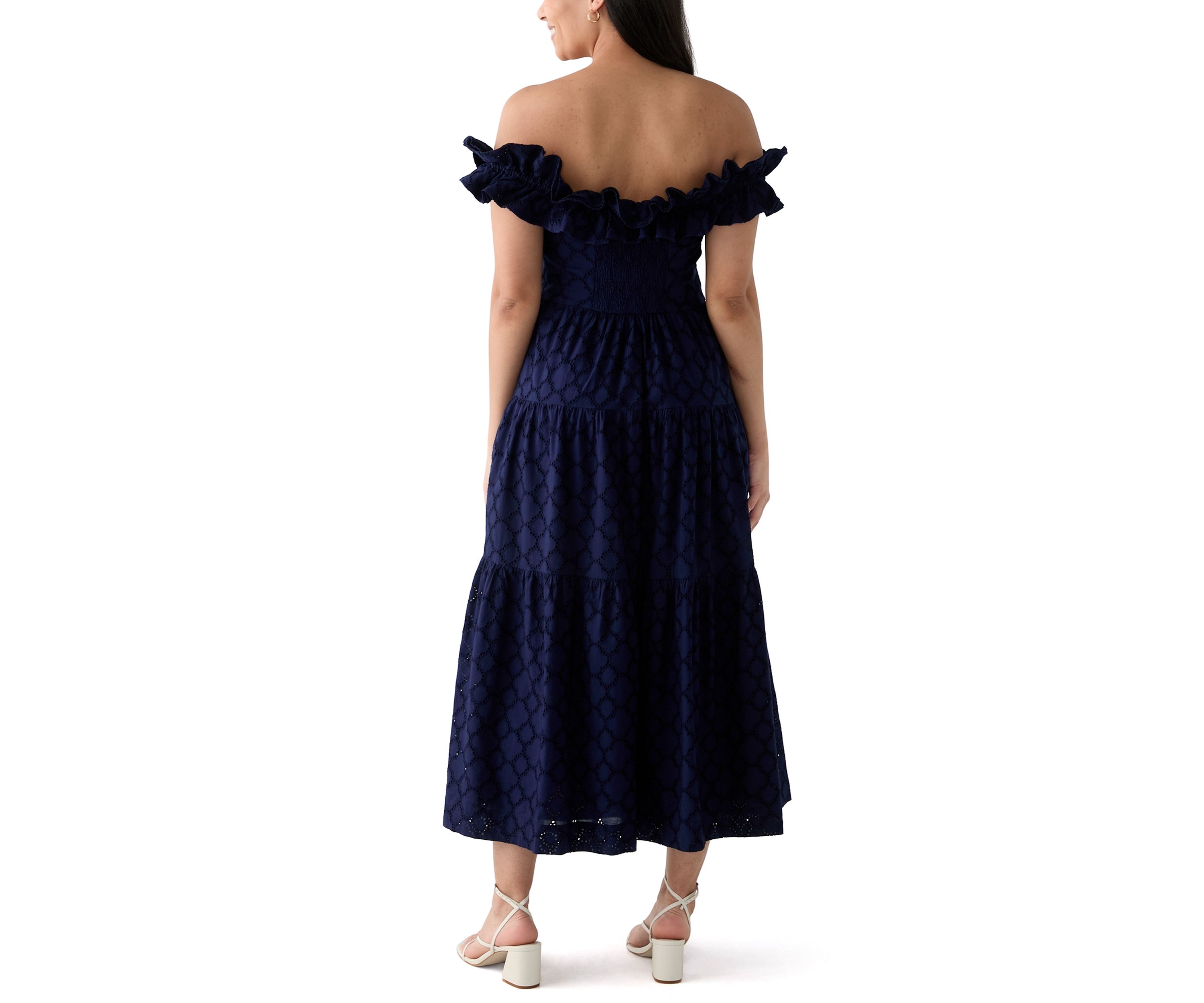 Womens Off the Shoulder Midi Dress