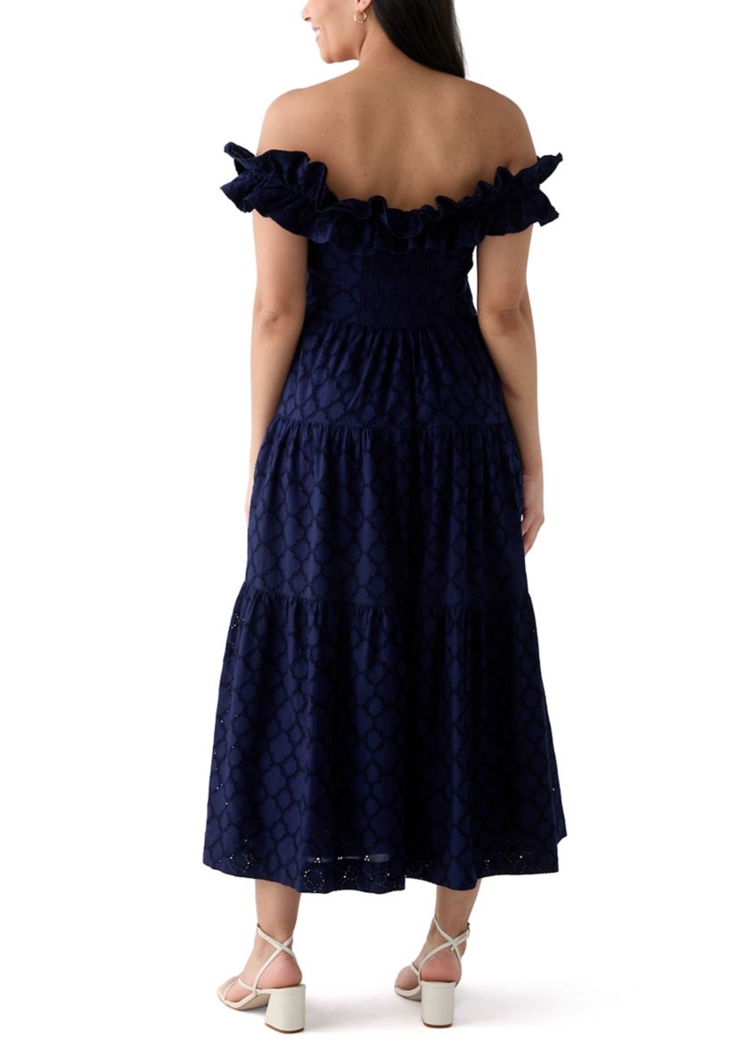 Womens Off the Shoulder Midi Dress