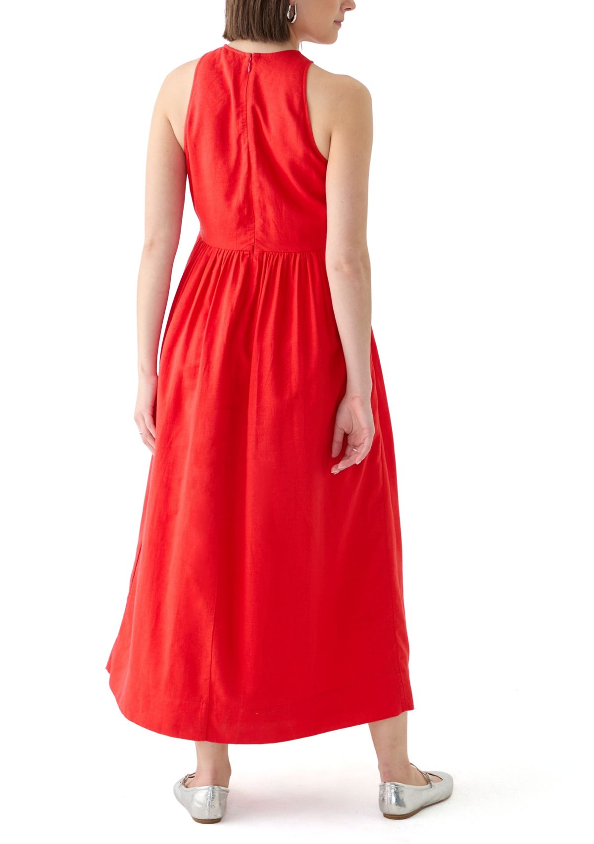 Womens Sleeveless Linen Blend Tank Dress