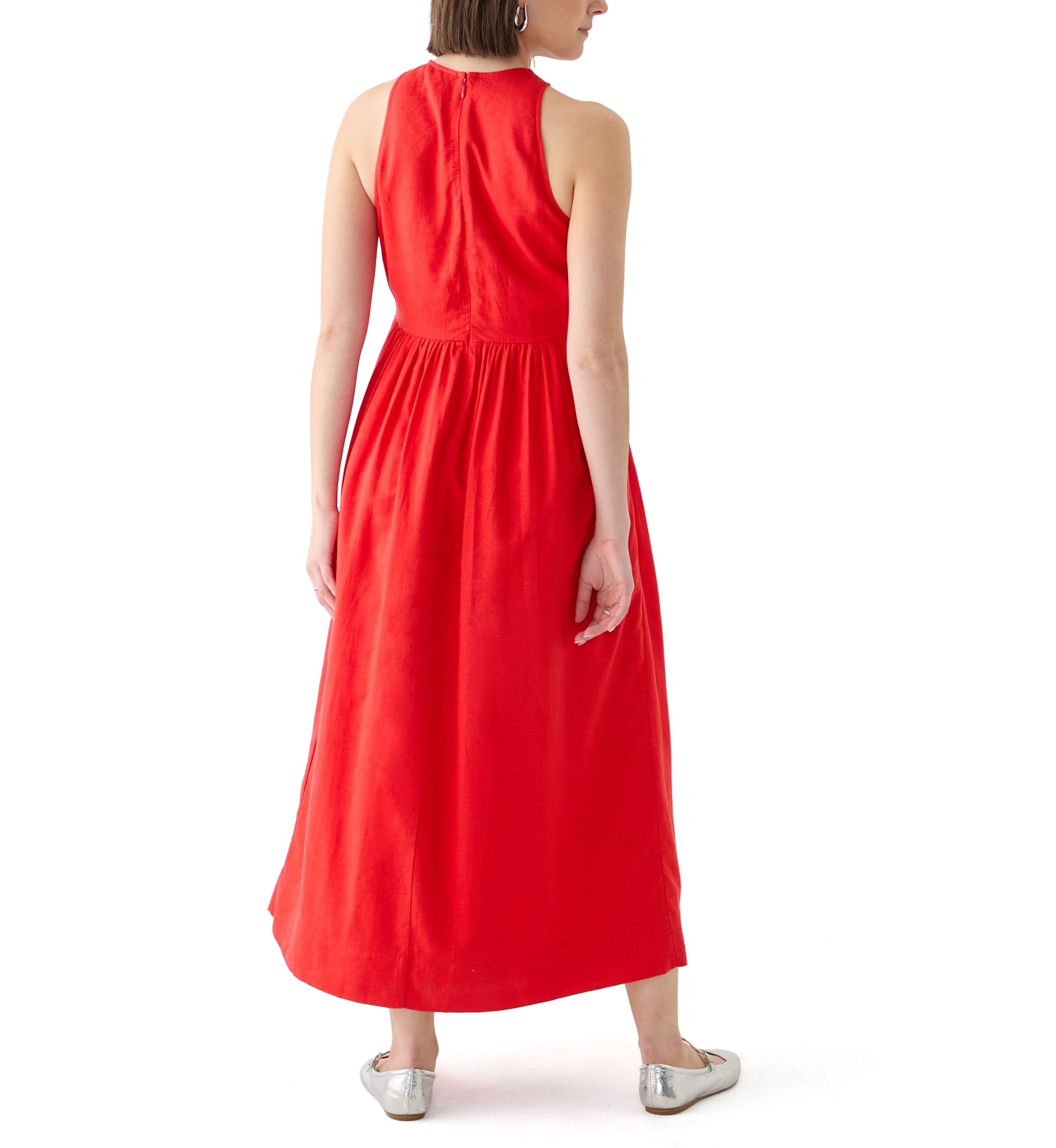 Womens Sleeveless Linen Blend Tank Dress
