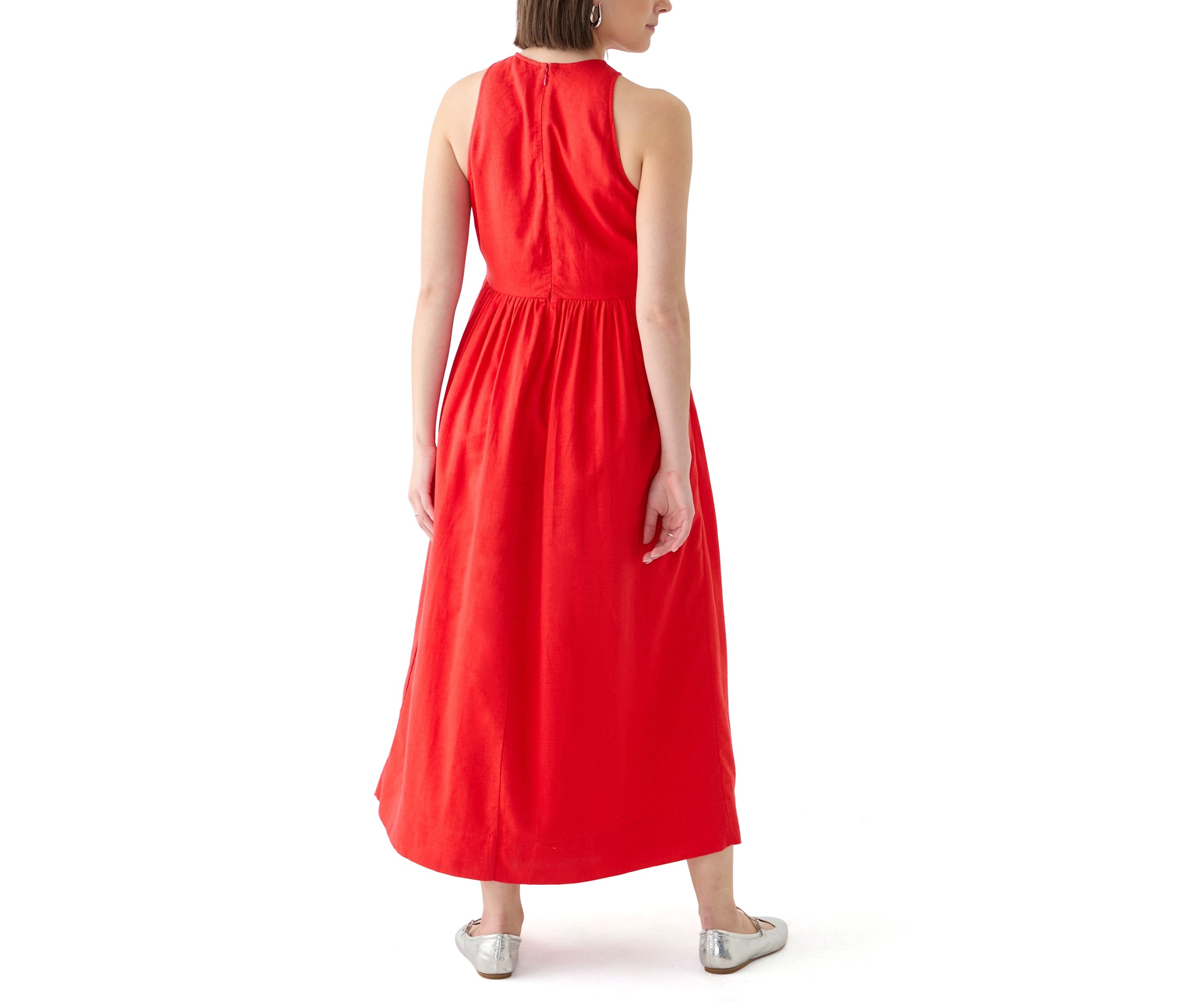 Womens Sleeveless Linen Blend Tank Dress