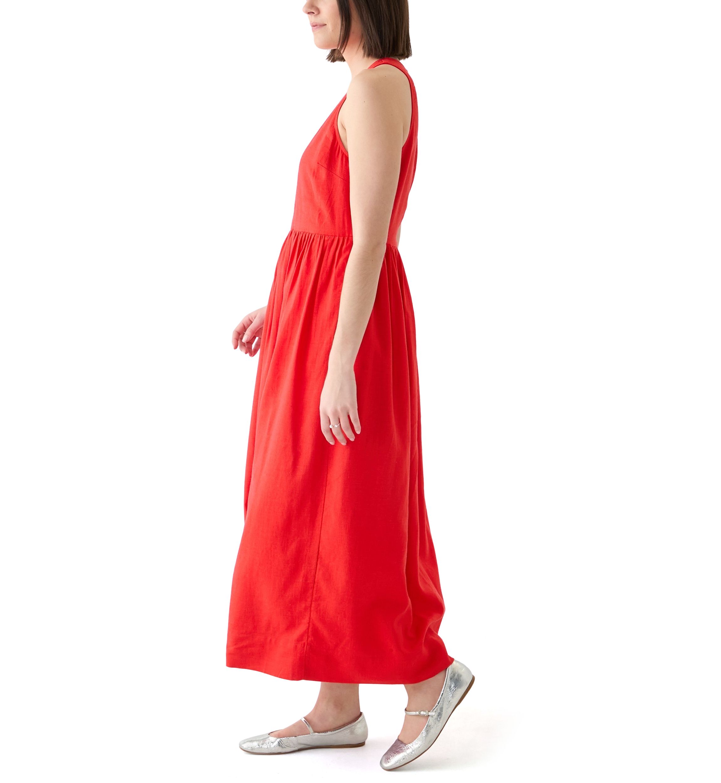 Womens Sleeveless Linen Blend Tank Dress