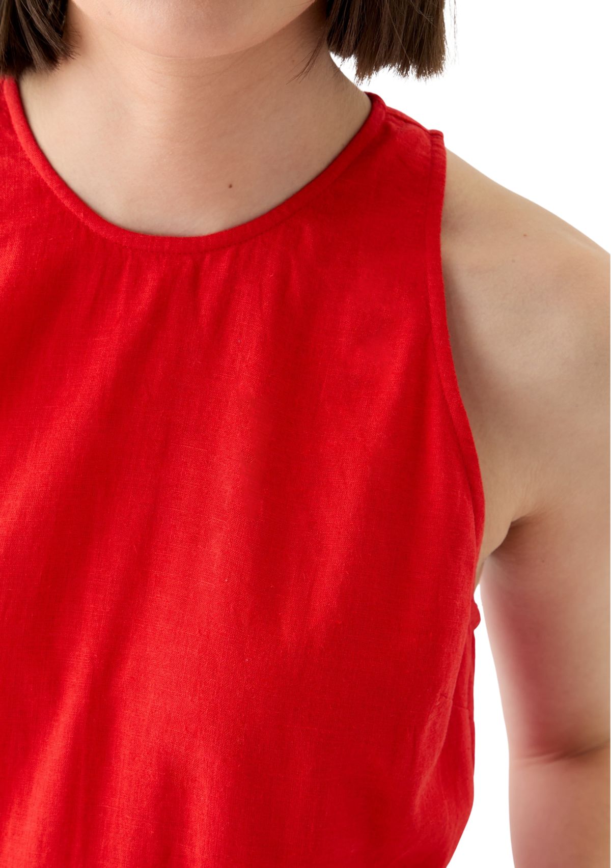 Womens Sleeveless Linen Blend Tank Dress