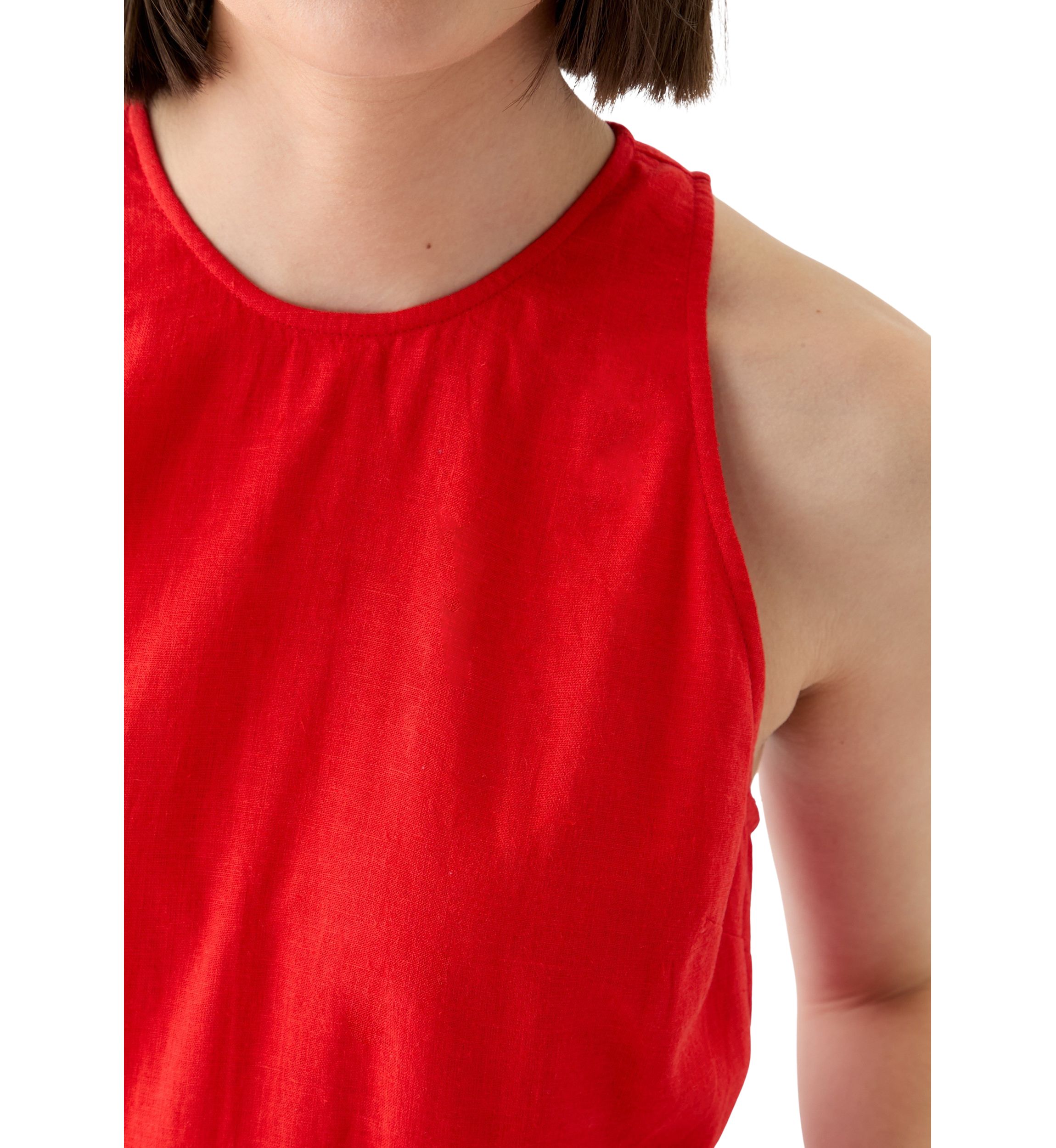 Womens Sleeveless Linen Blend Tank Dress