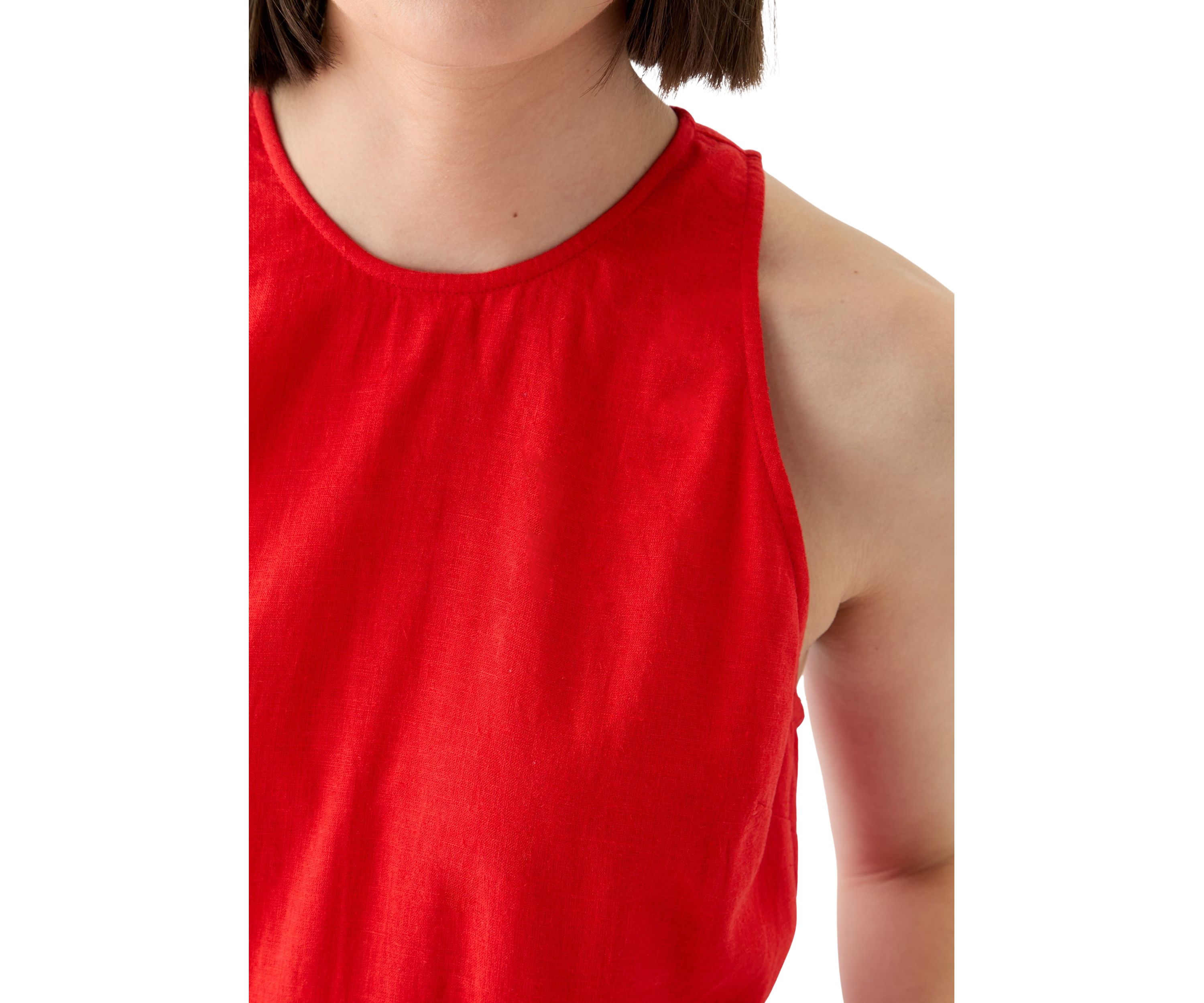 Womens Sleeveless Linen Blend Tank Dress