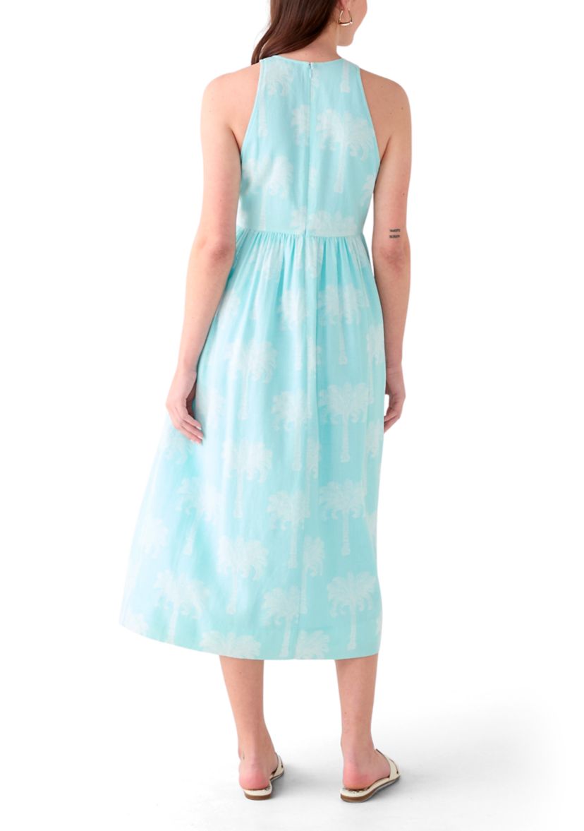 Womens Sleeveless Linen Tank Yarn Dyed Dress