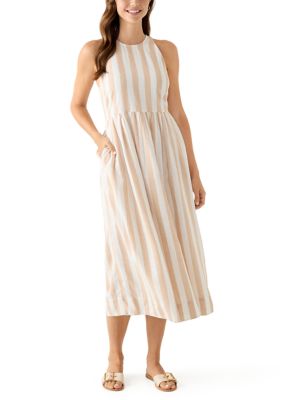 Crown & Ivy Women's Sleeveless Linen Yarn Dyed Tank Dress