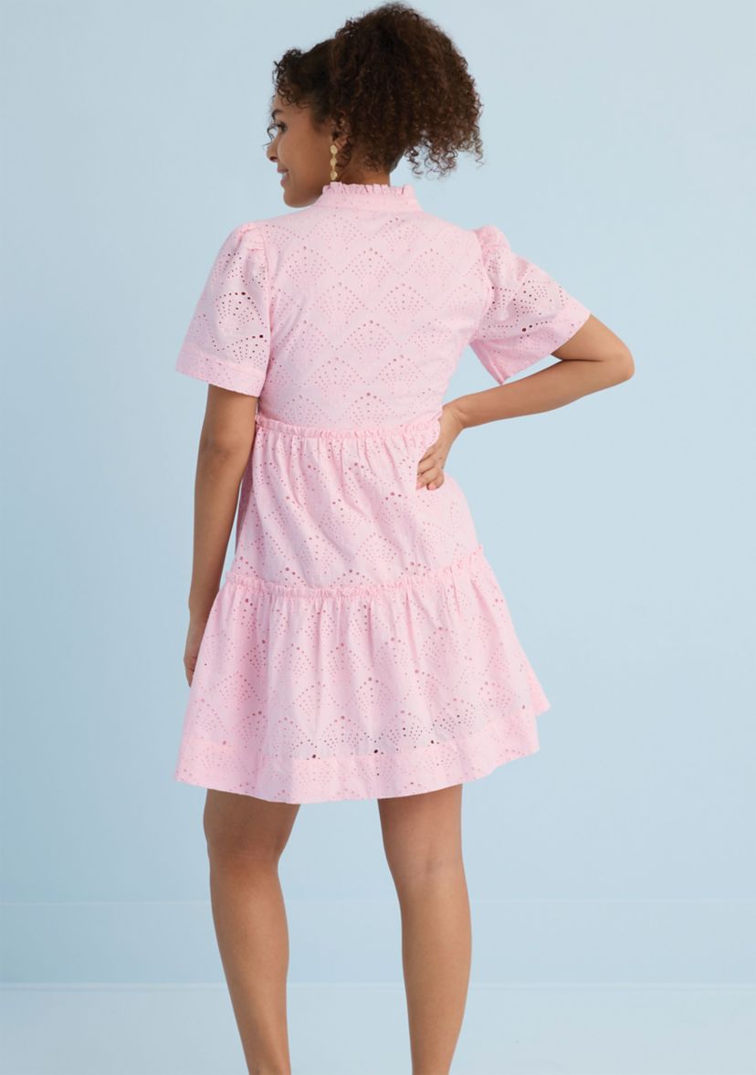 Sewing Down South x Crown & Ivy™ Mere Short Sleeve Printed Eyelet Dress