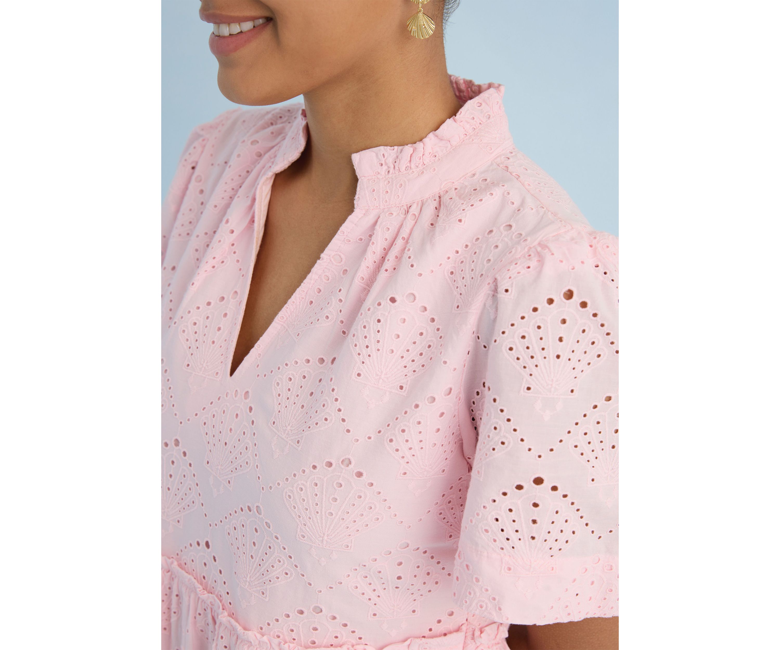 Sewing Down South x Crown & Ivy™ Mere Short Sleeve Printed Eyelet Dress