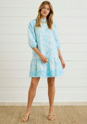 sachin and babi light blue dress Ivy Floral Detail Empire Waist Dress--Beige