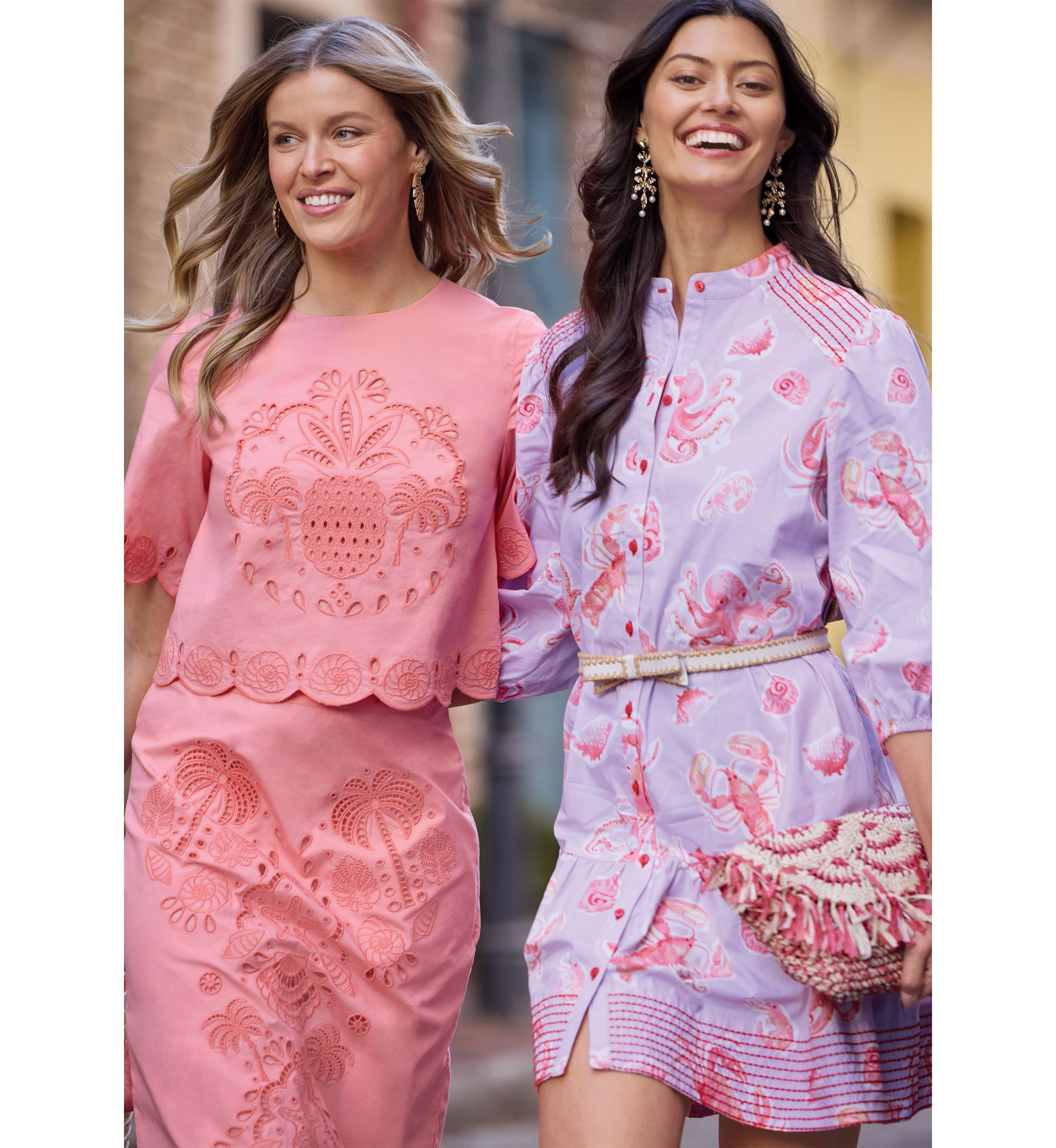 Sewing Down South x Crown & Ivy™ Brooke Three Quarter Sleeve Printed Dress with Embroidery 