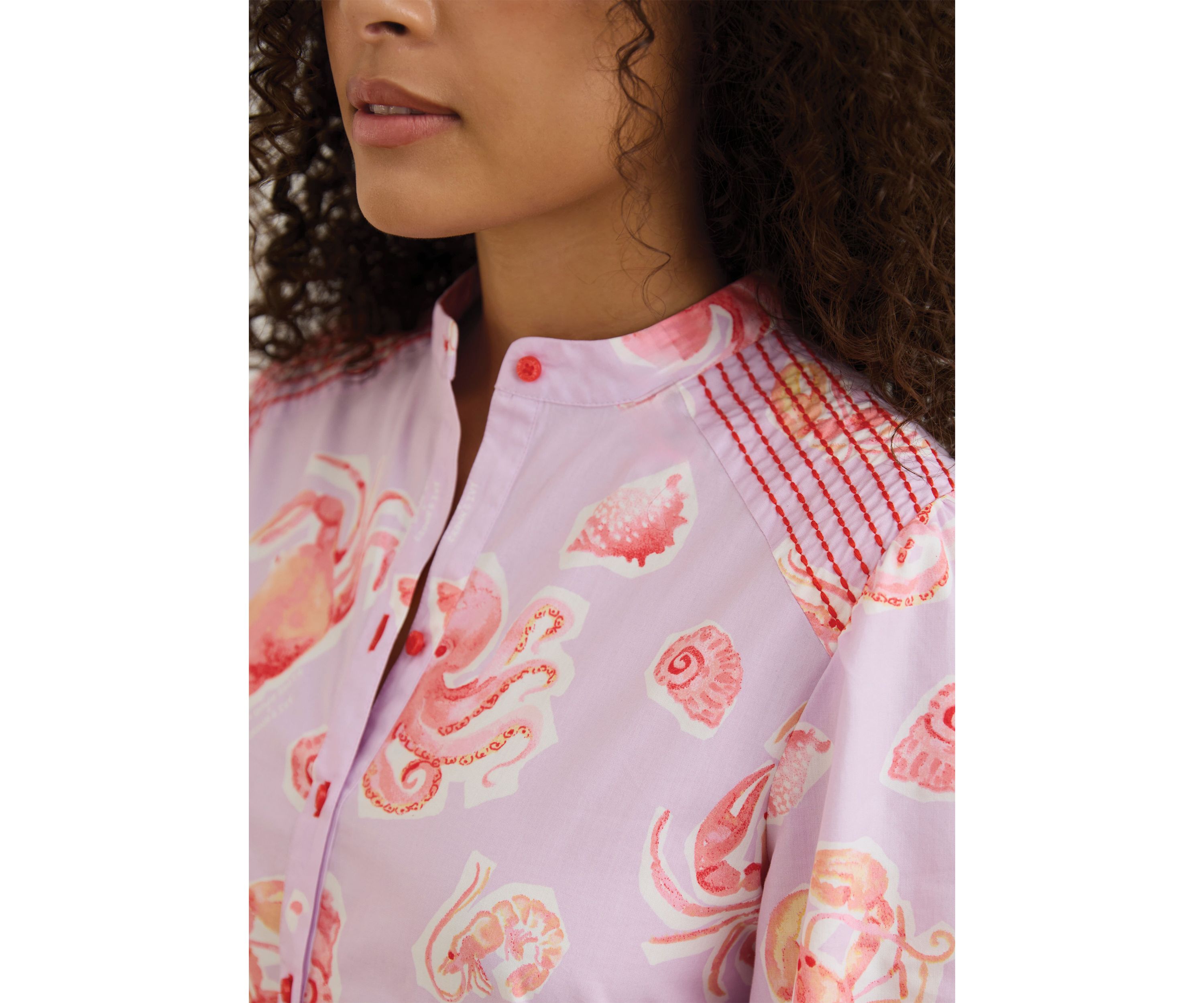 Sewing Down South x Crown & Ivy™ Brooke Three Quarter Sleeve Printed Dress with Embroidery 