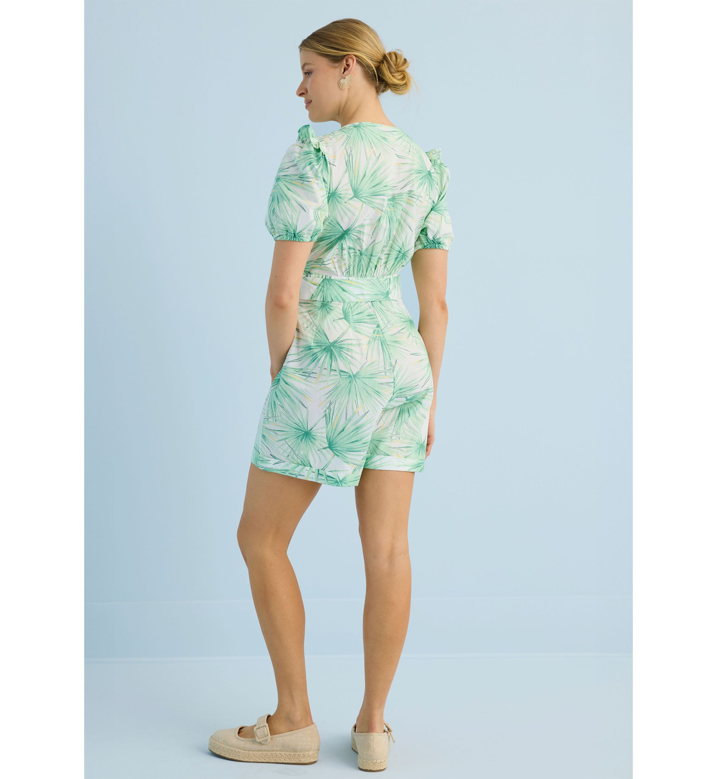 Sewing Down South x Crown & Ivy™ Elise V-Neck Romper with Beaded Belt