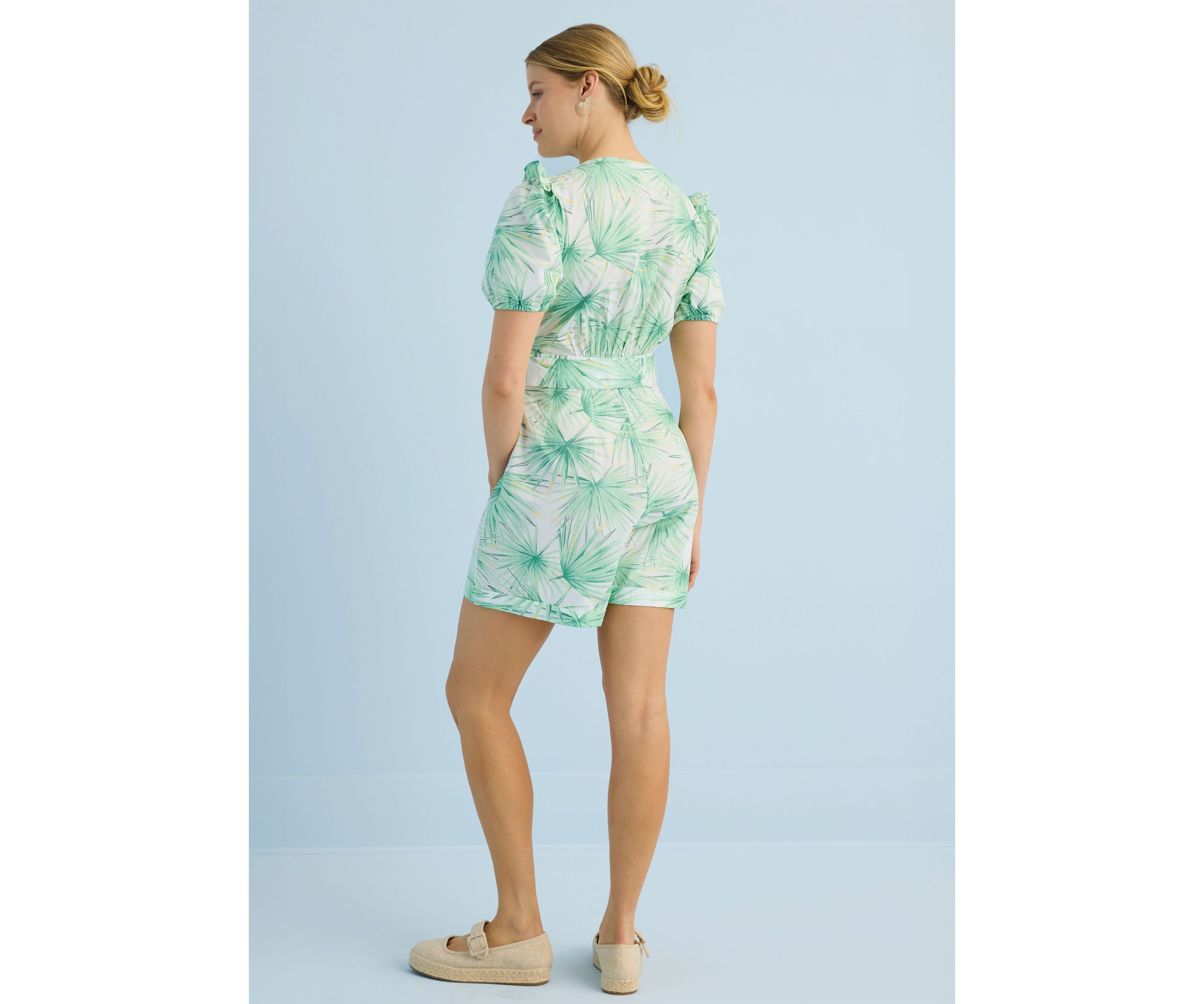 Sewing Down South x Crown & Ivy™ Elise V-Neck Romper with Beaded Belt
