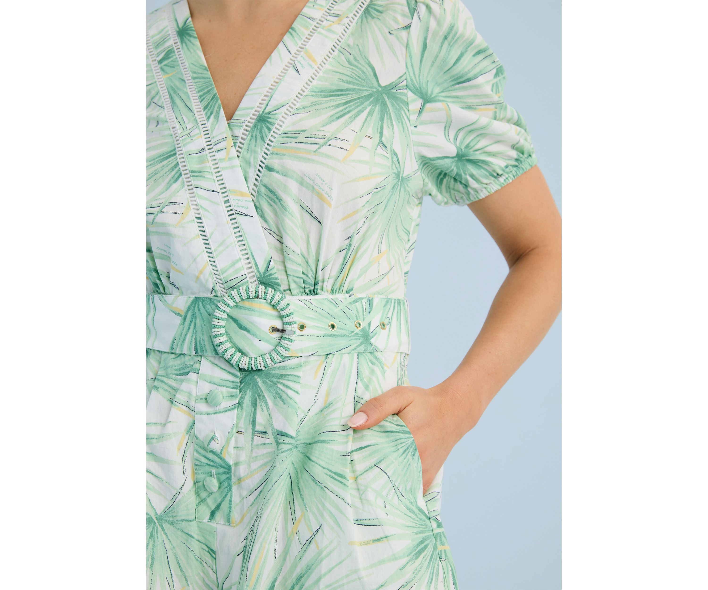 Sewing Down South x Crown & Ivy™ Elise V-Neck Romper with Beaded Belt