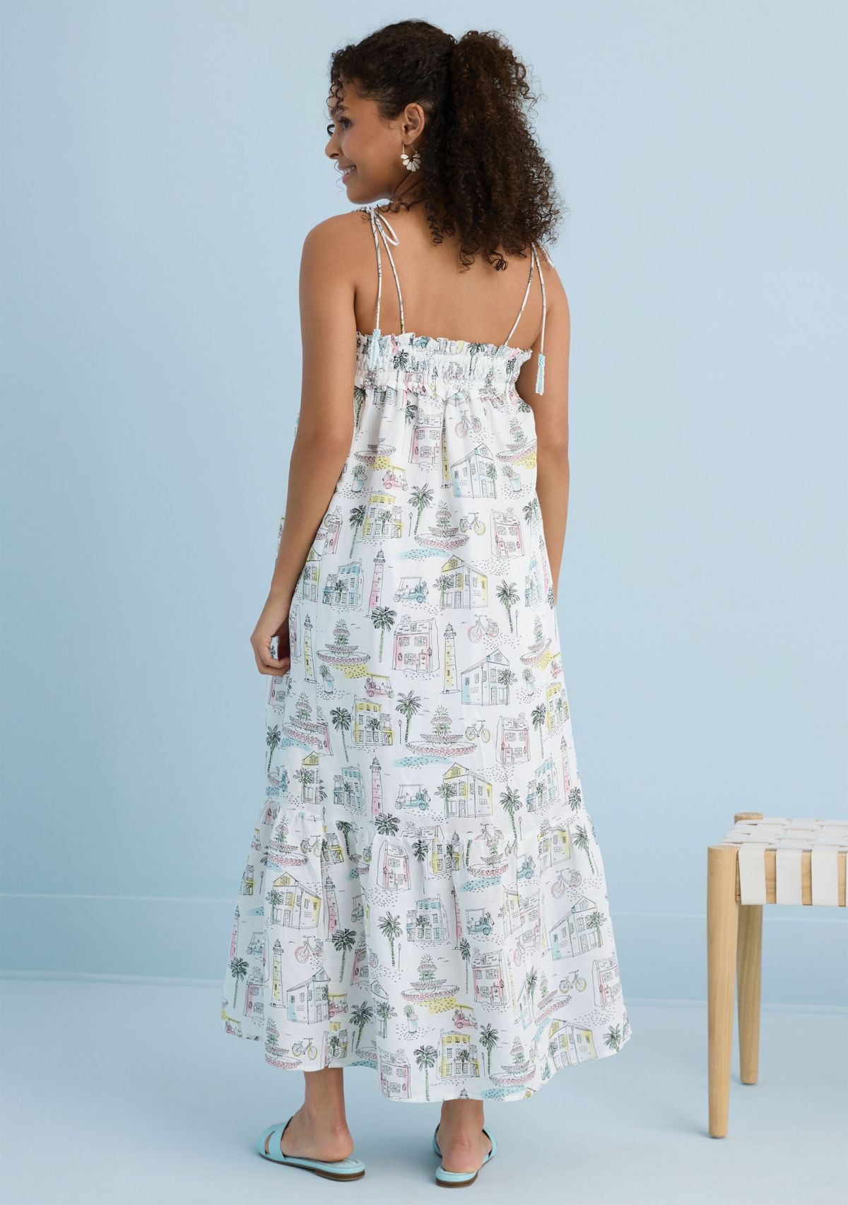 Sewing Down South x Crown & Ivy™ Taylor Printed Maxi Dress with Beaded Tassels