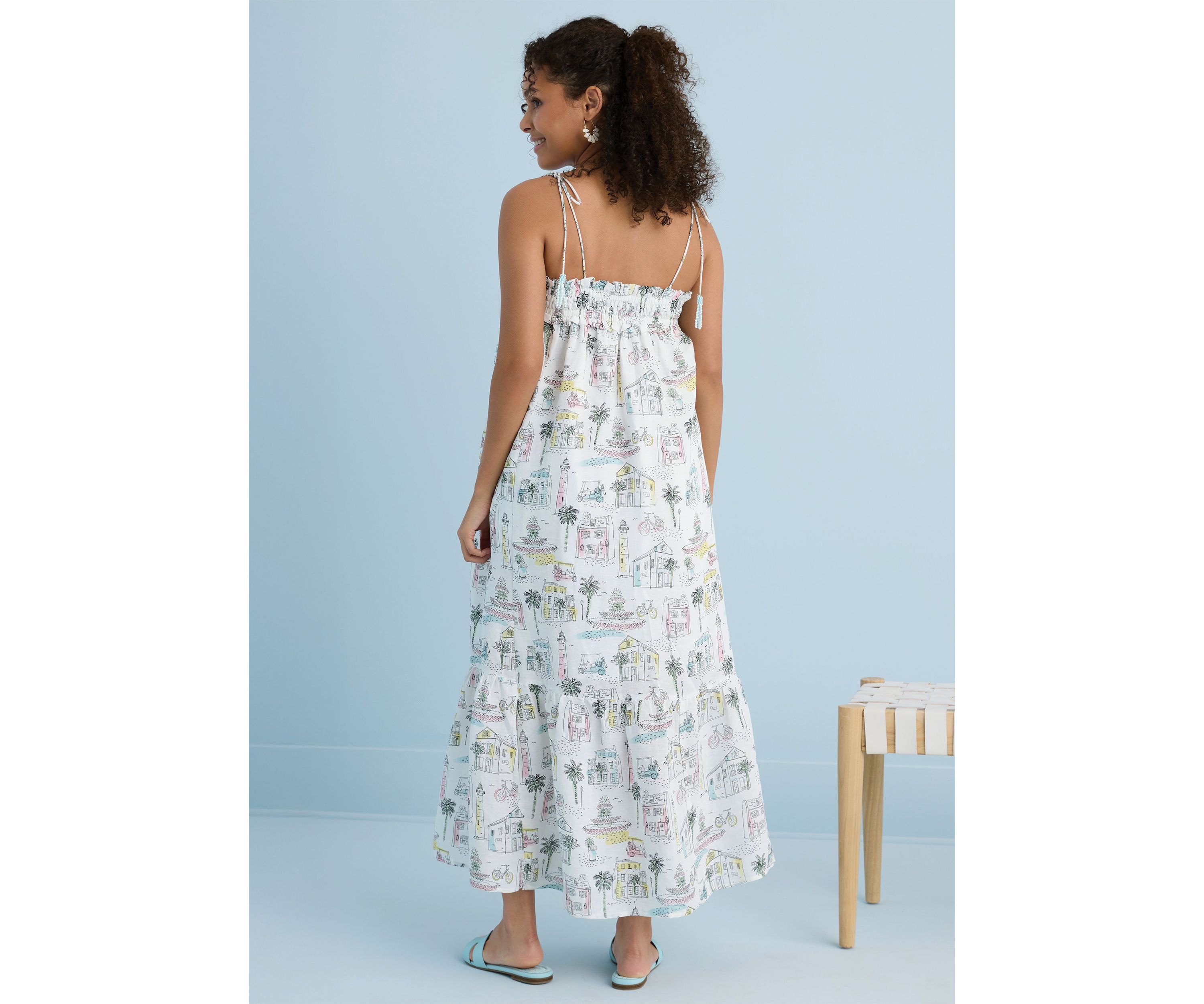 Sewing Down South x Crown & Ivy™ Taylor Printed Maxi Dress with Beaded Tassels
