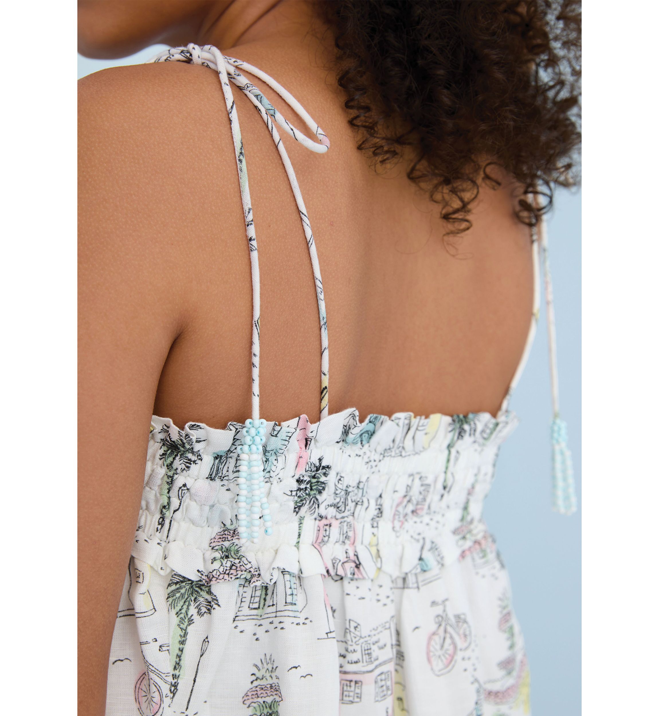 Sewing Down South x Crown & Ivy™ Taylor Printed Maxi Dress with Beaded Tassels