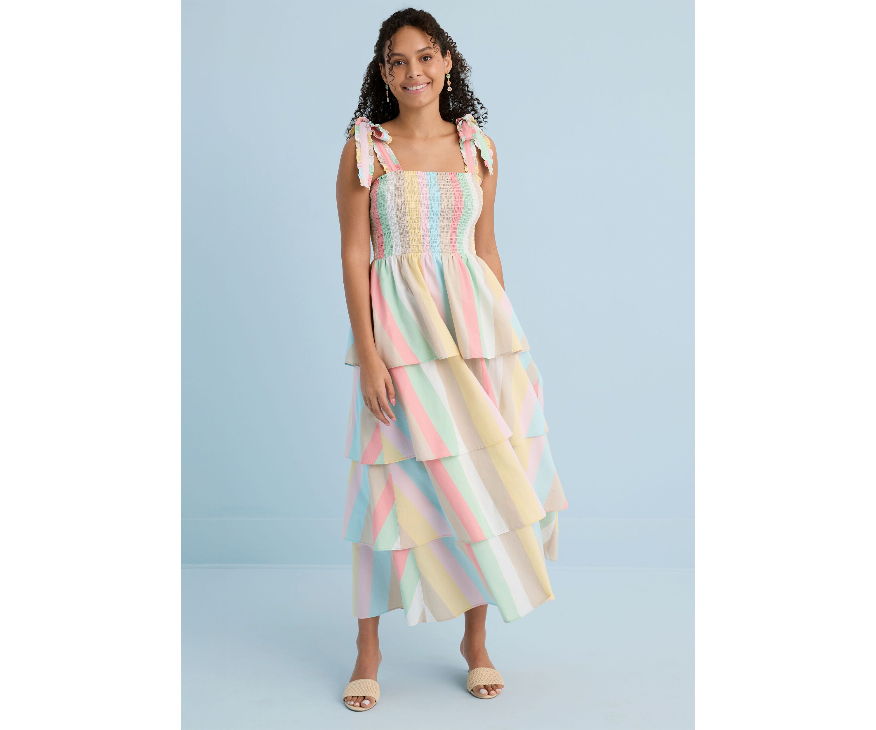 Sewing Down South x Crown & Ivy™ Rachel Tiered Maxi Dress with Ties