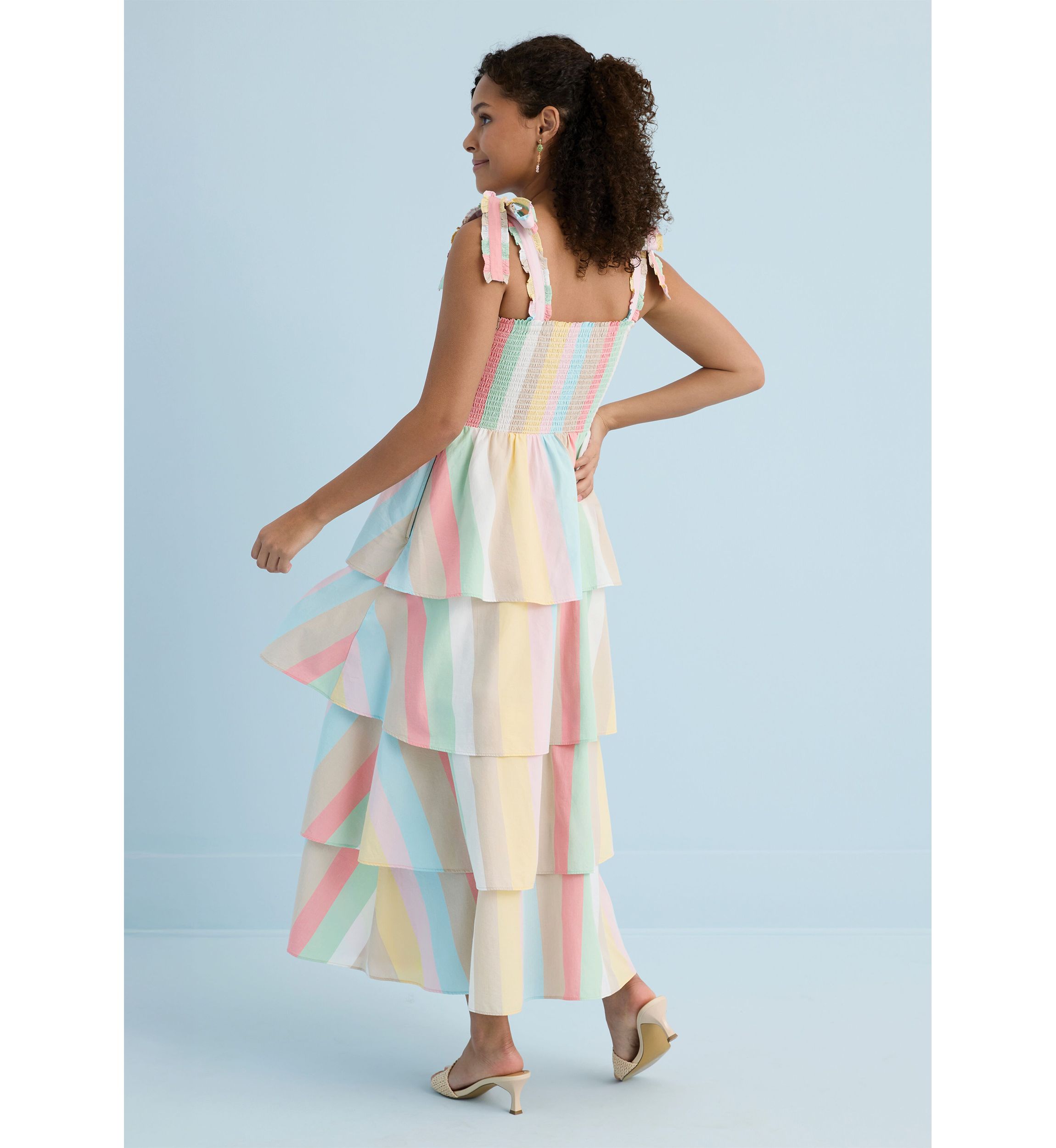 Sewing Down South x Crown & Ivy™ Rachel Tiered Maxi Dress with Ties