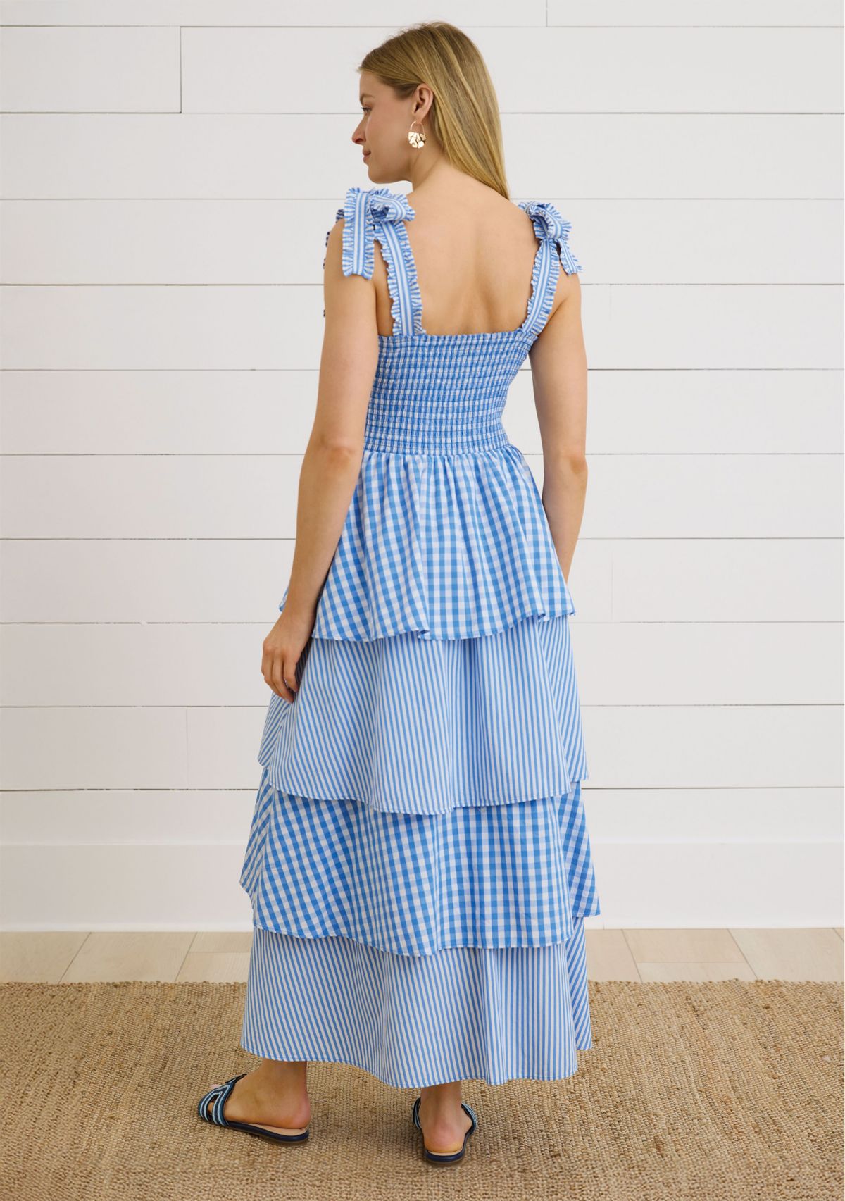 Sewing Down South x Crown & Ivy™ Rachel Tiered Maxi Dress with Ties