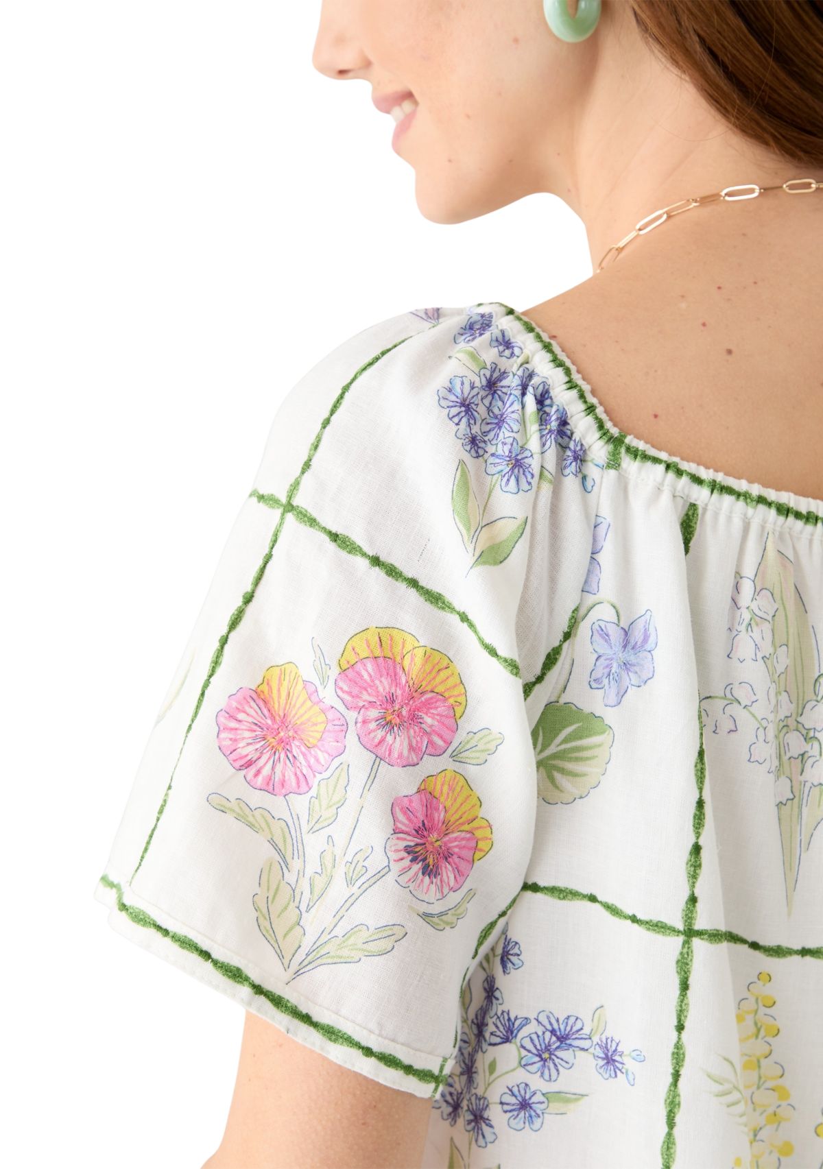 Womens Short Sleeve Embroidered House Dress