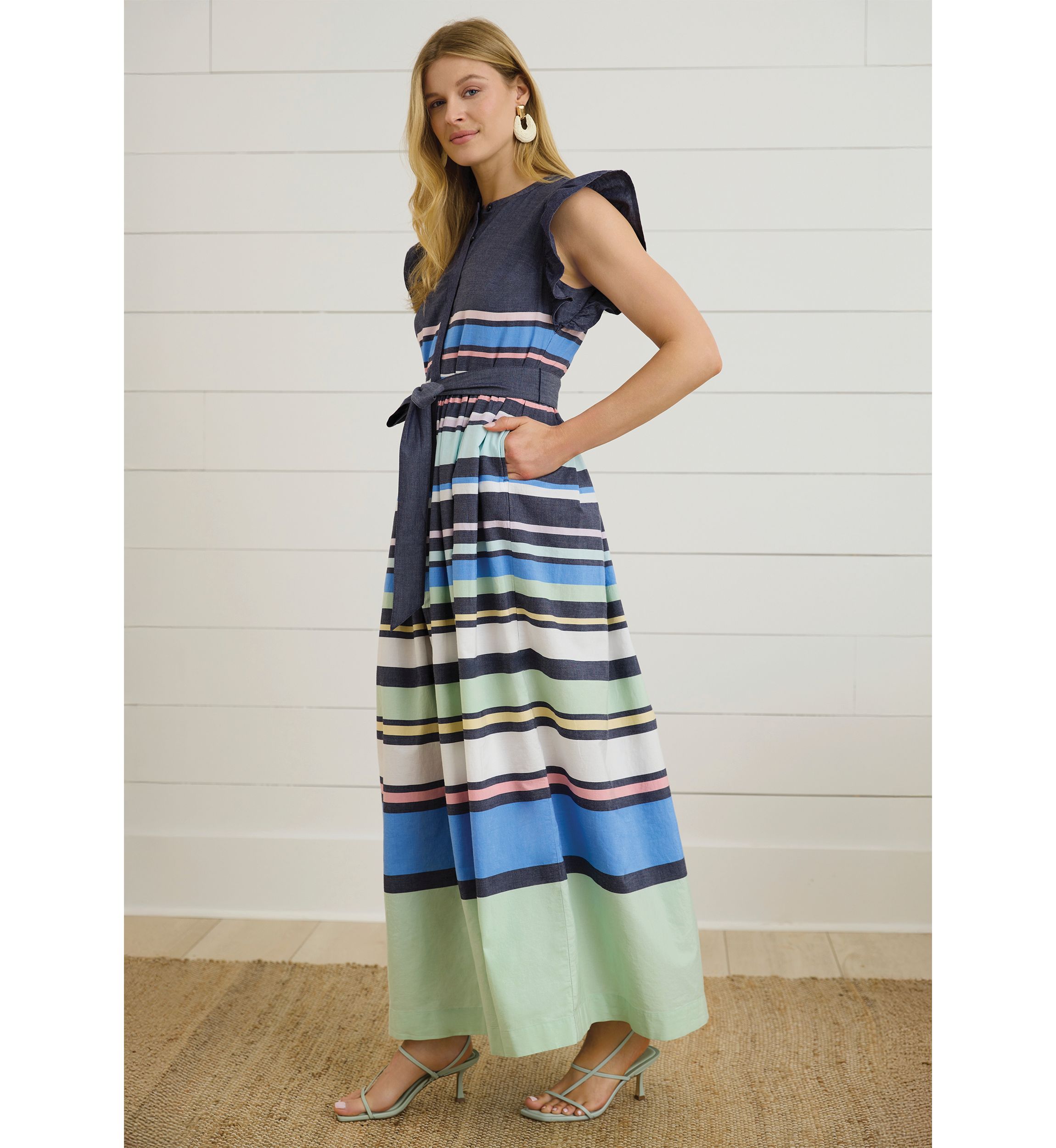 Sewing Down South x Crown & Ivy™ Wright Short Sleeve Maxi Dress with Sash
