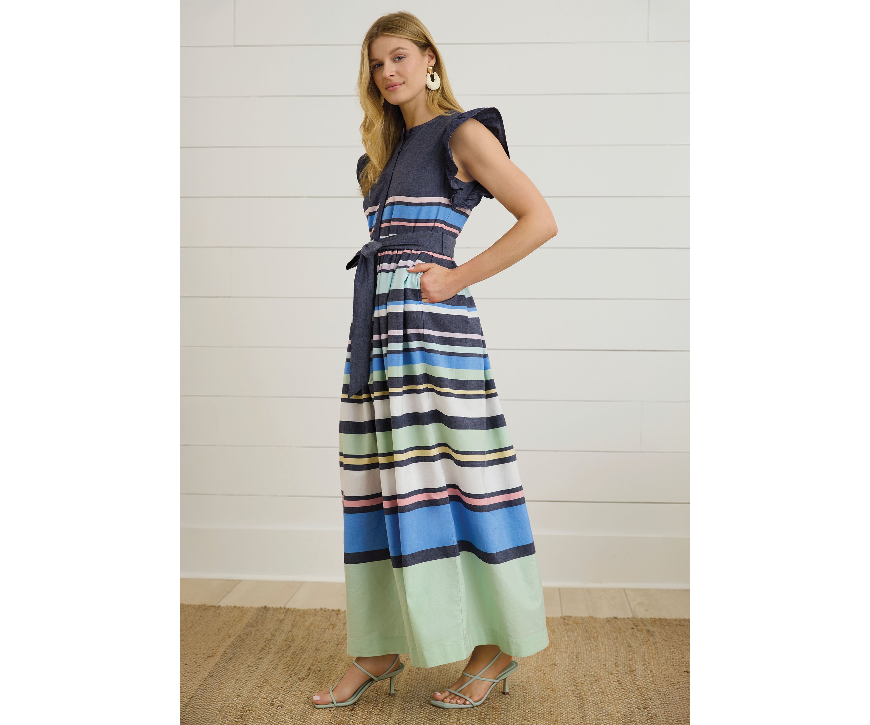 Sewing Down South x Crown & Ivy™ Wright Short Sleeve Maxi Dress with Sash