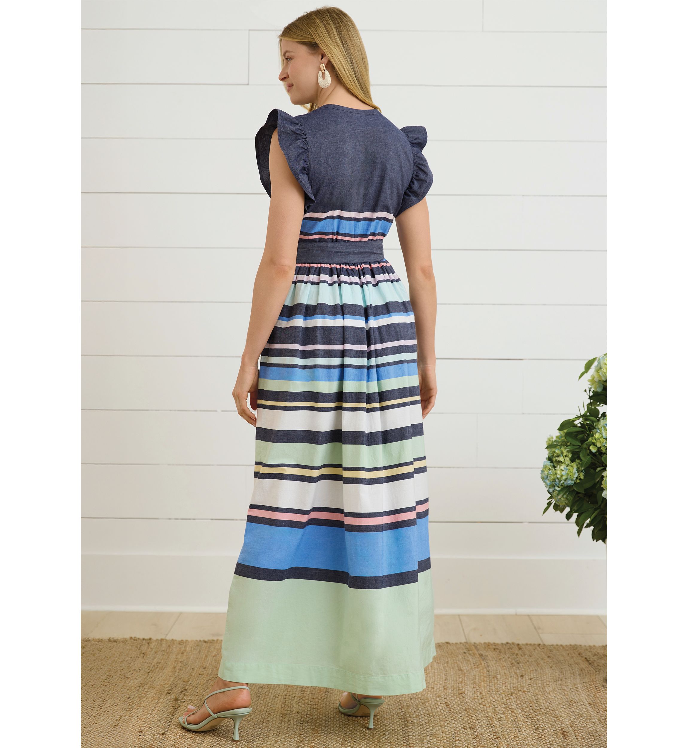 Sewing Down South x Crown & Ivy™ Wright Short Sleeve Maxi Dress with Sash