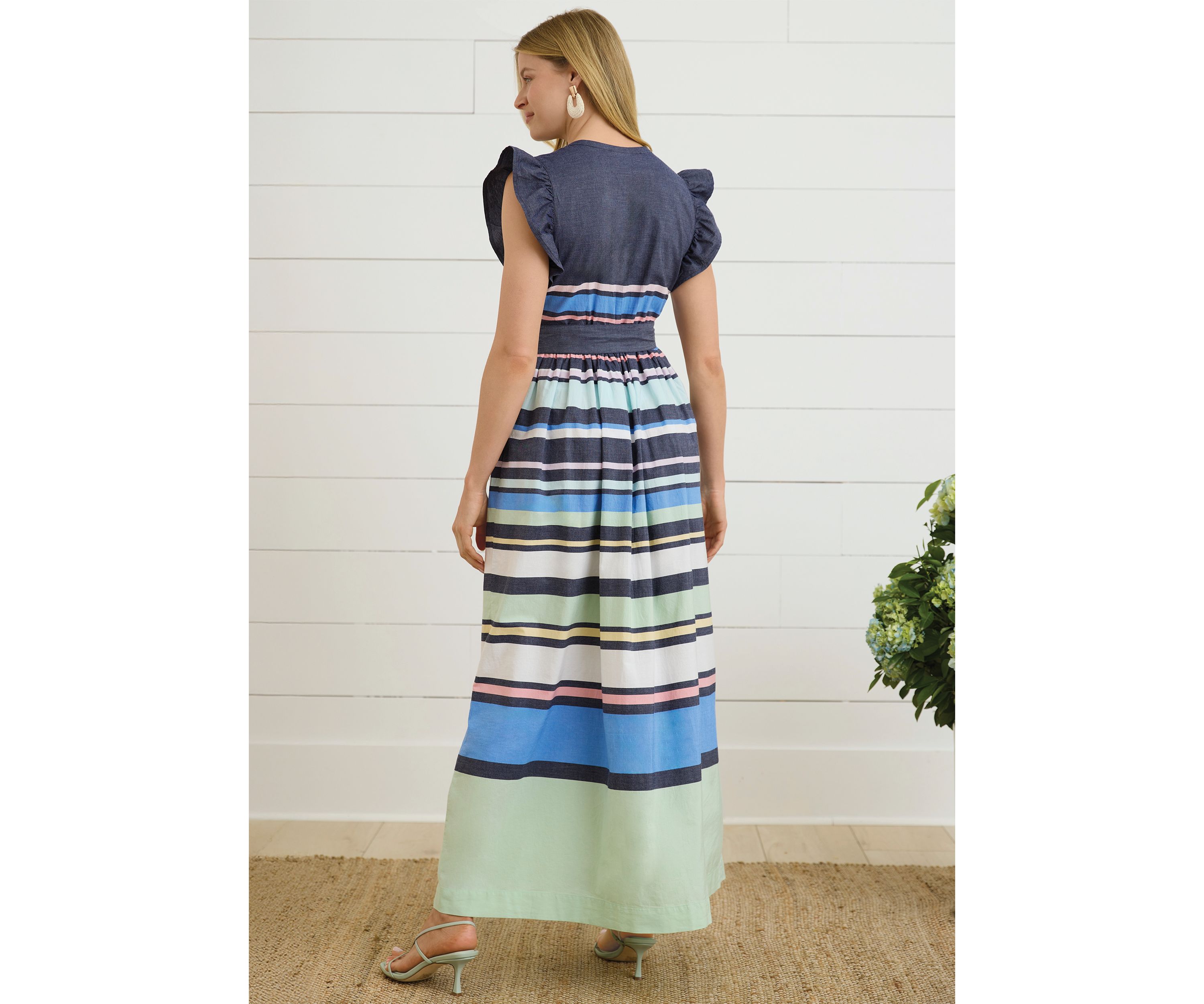 Sewing Down South x Crown & Ivy™ Wright Short Sleeve Maxi Dress with Sash
