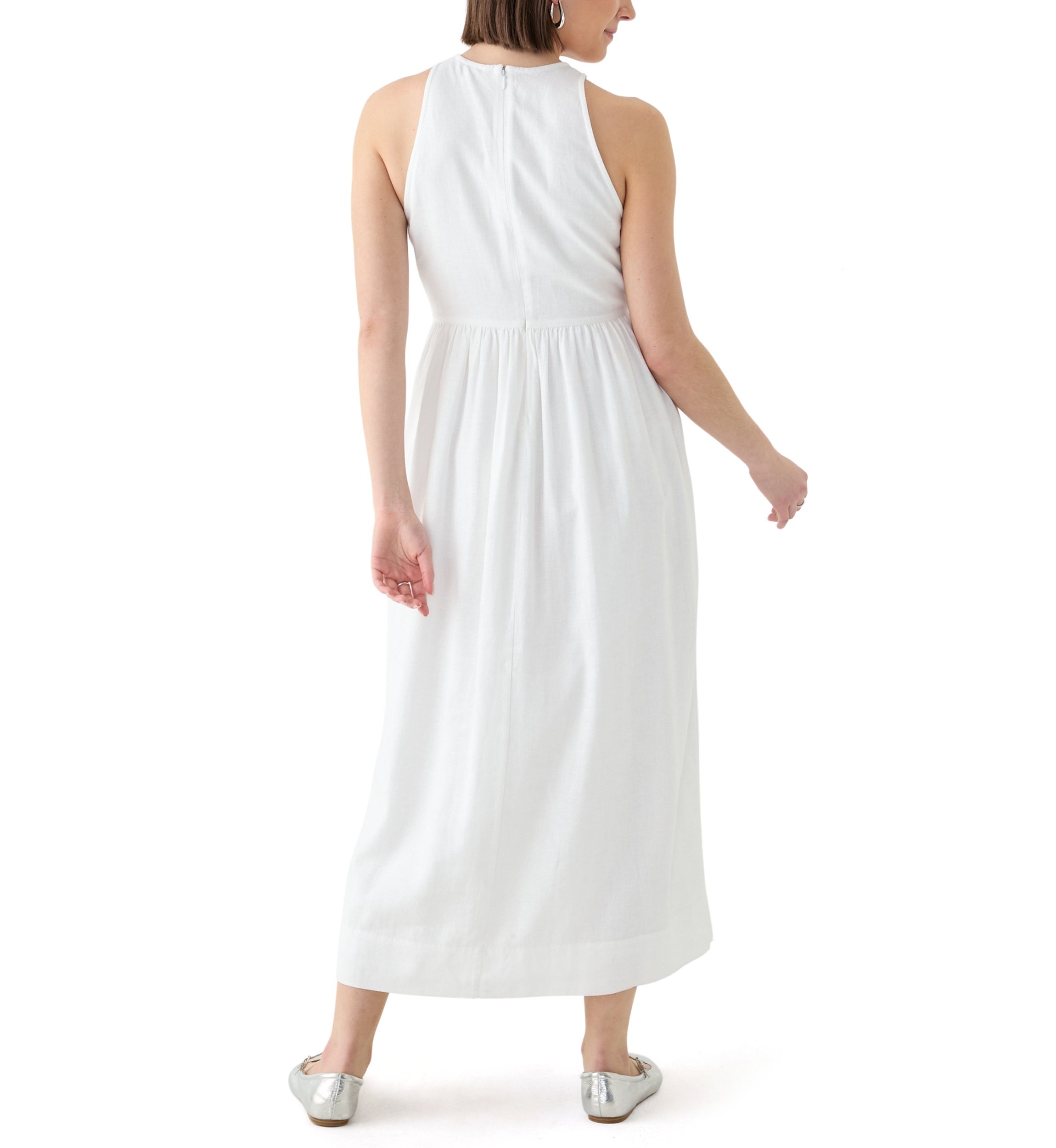 Womens Sleeveless Linen Blend Tank Dress